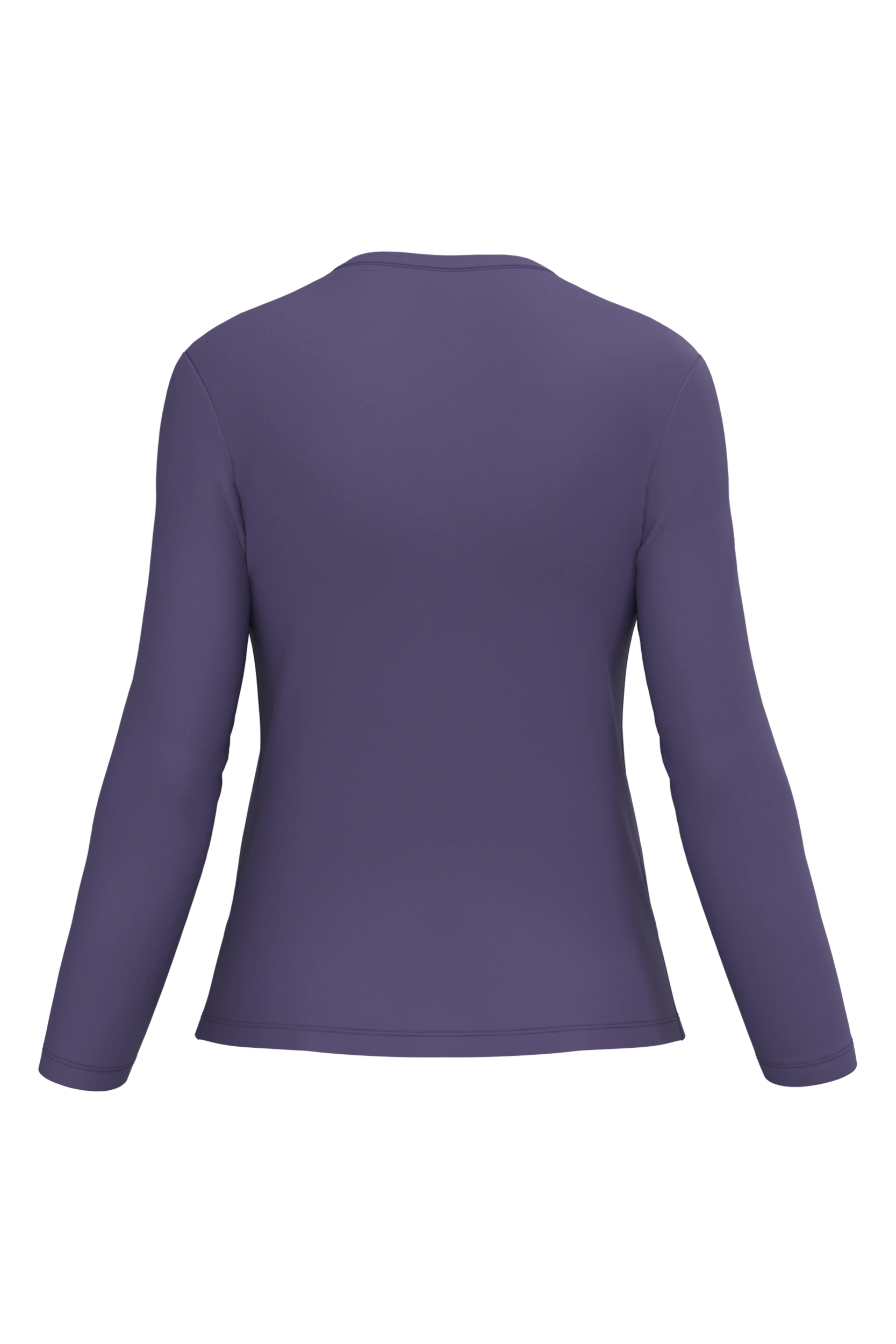 T-shirt col V manches longues violet