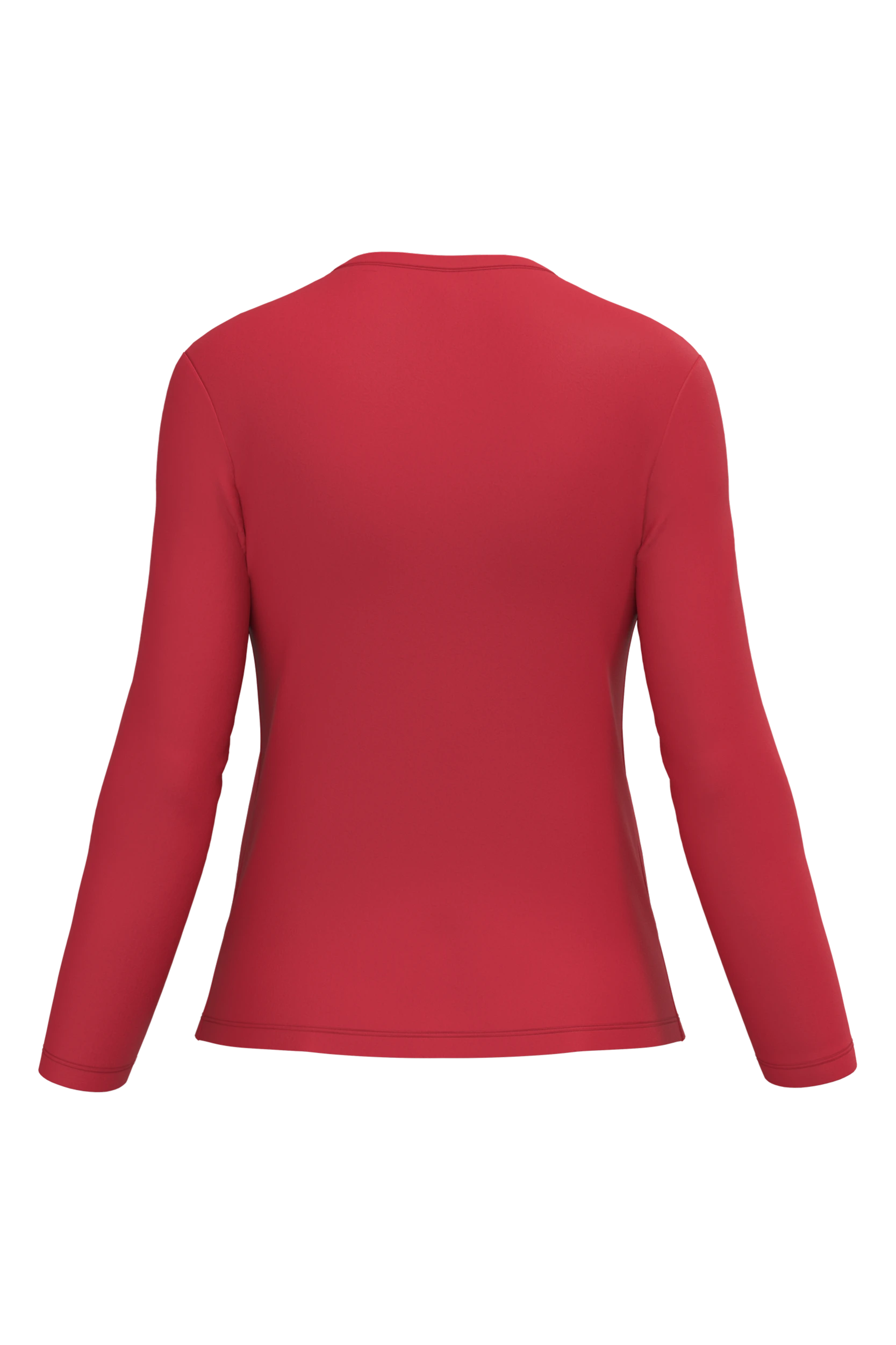 T-shirt col V manches longues rouge