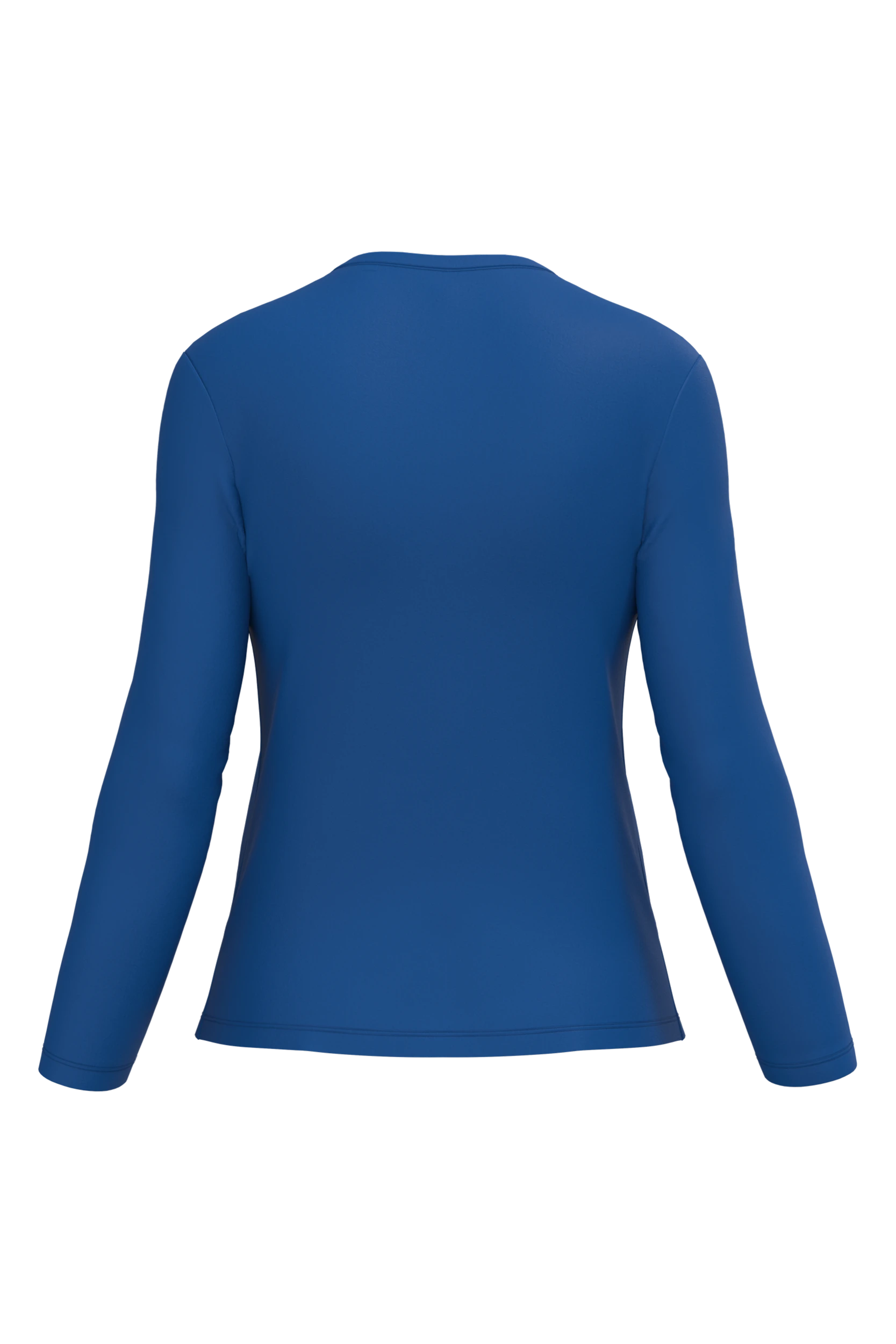 T-shirt col V manches longues bleu