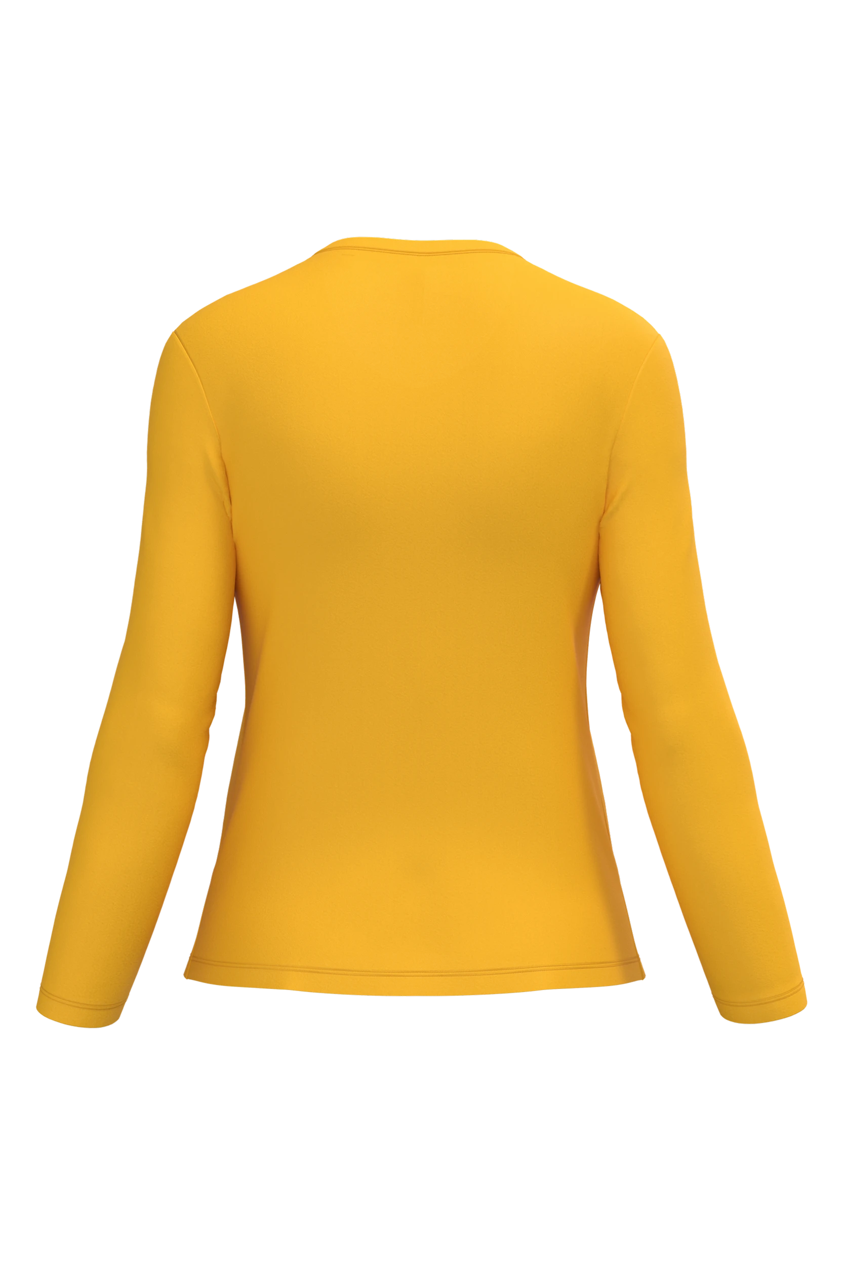 T-shirt col V manches longues jaune