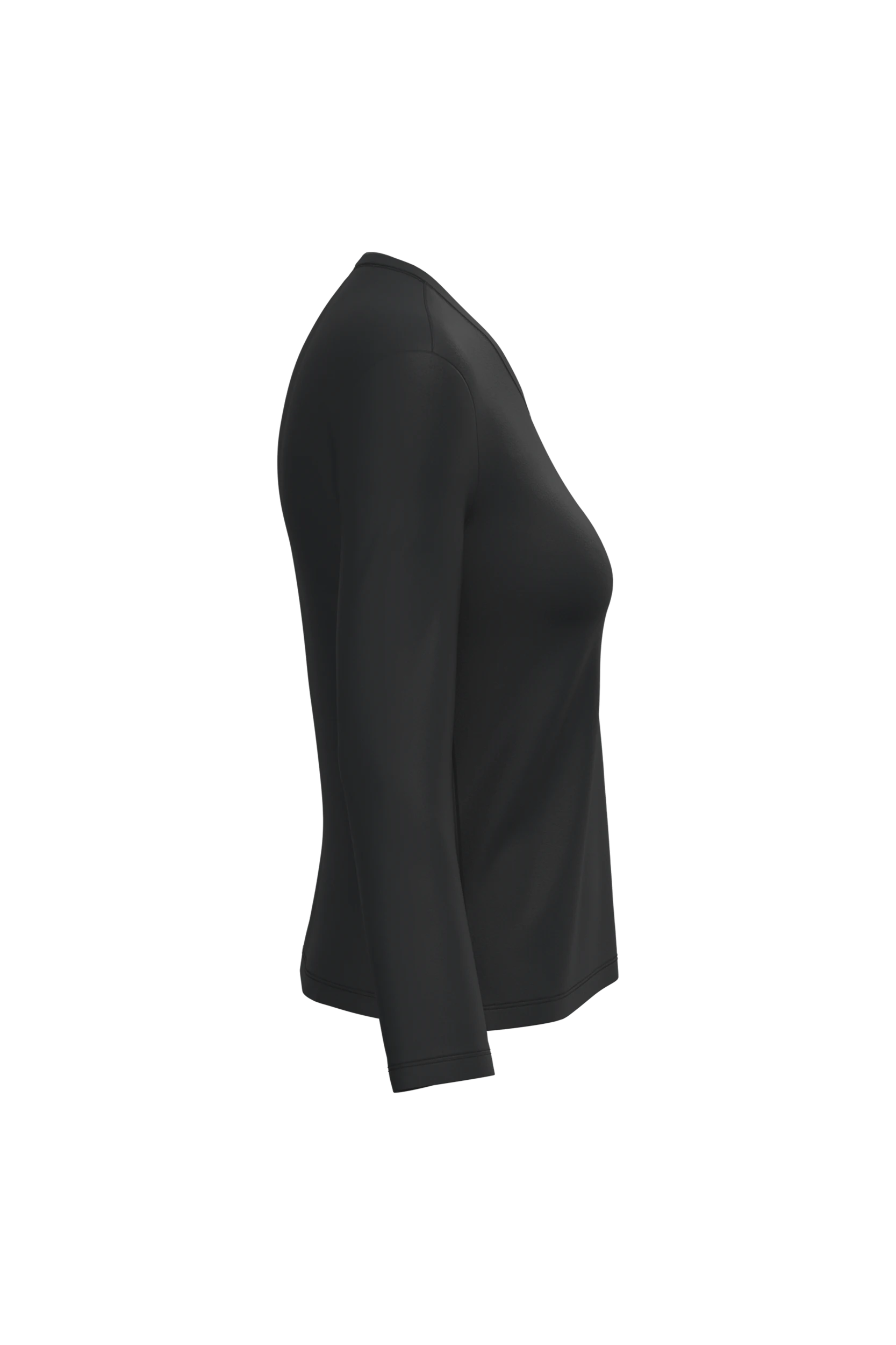 T-shirt col V manches longues noir