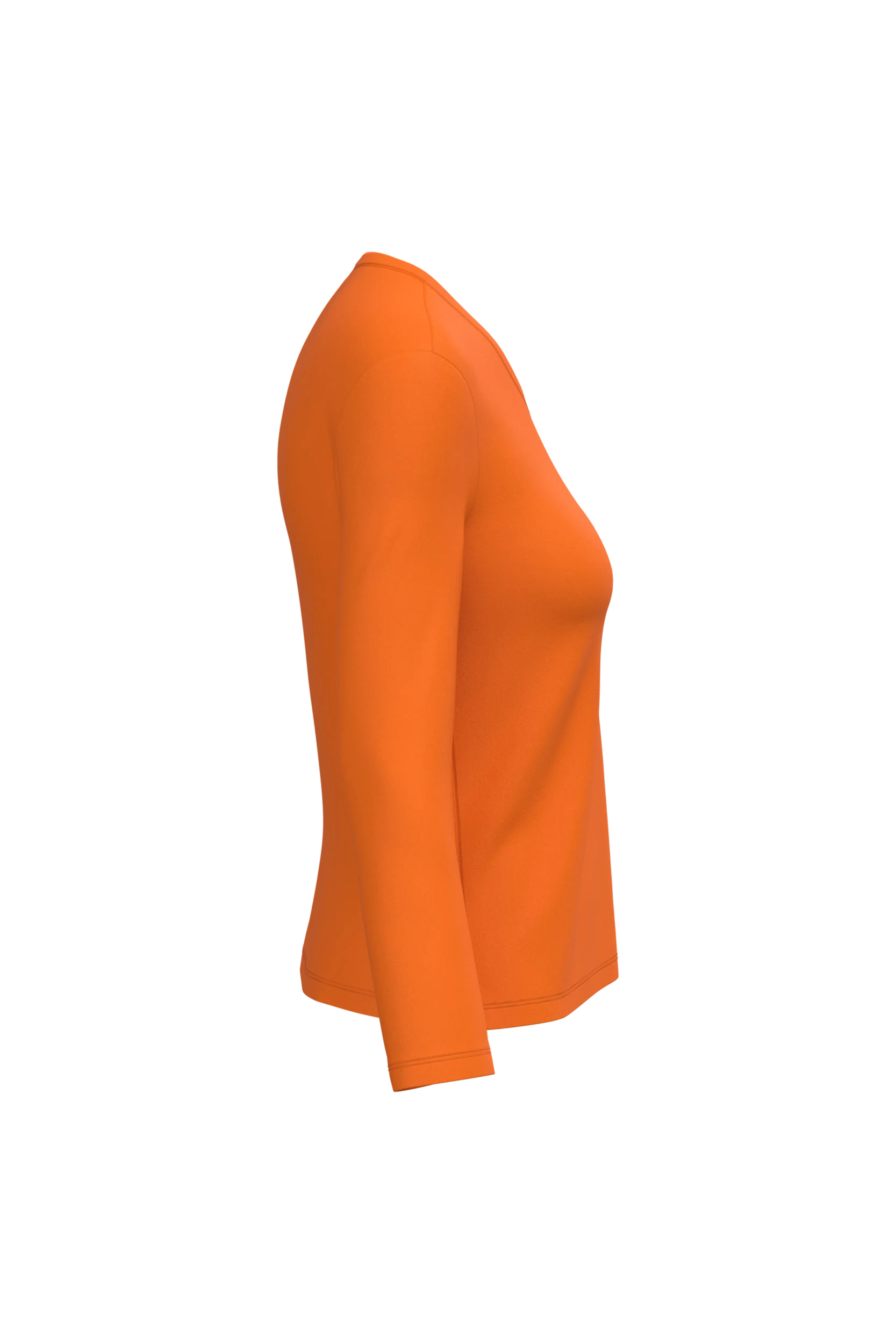 T-shirt col V manches longues orange
