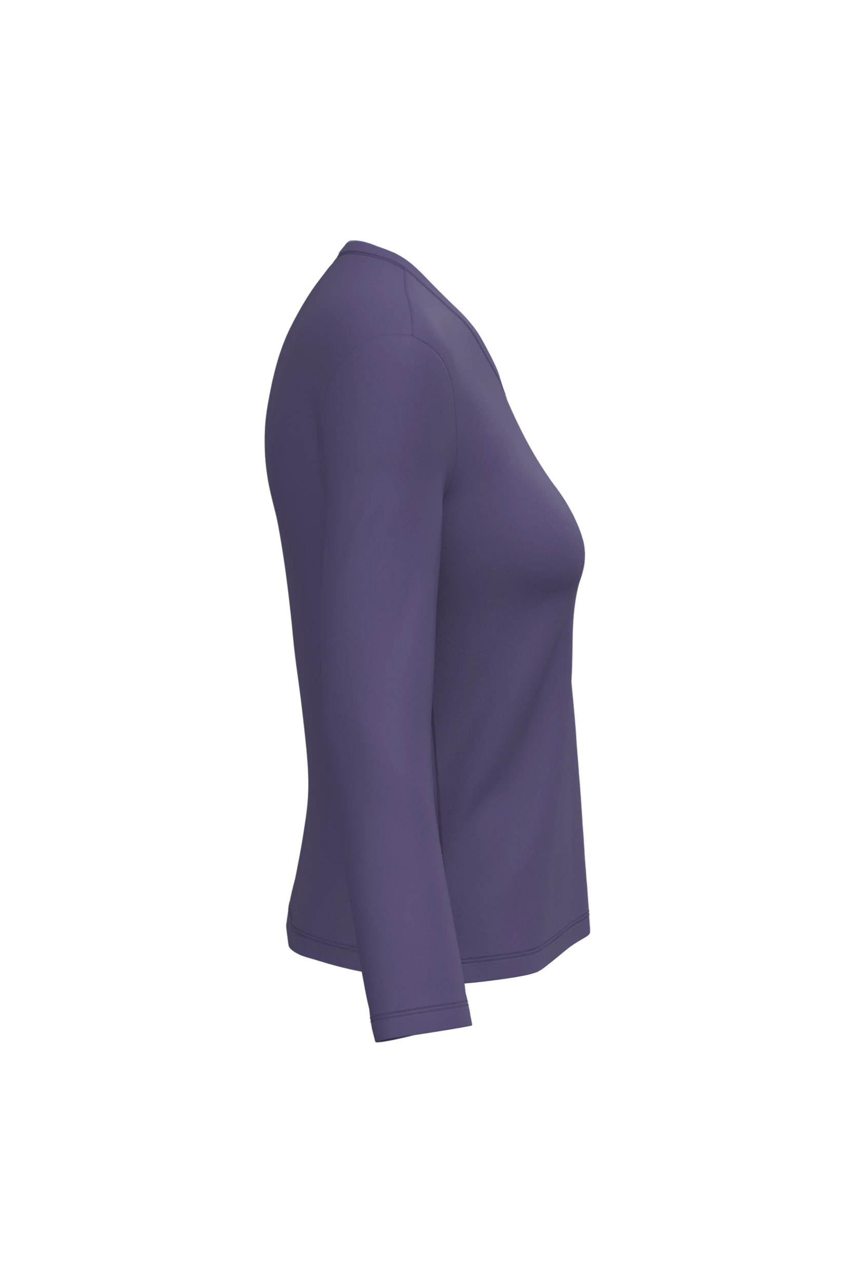 T-shirt col V manches longues violet