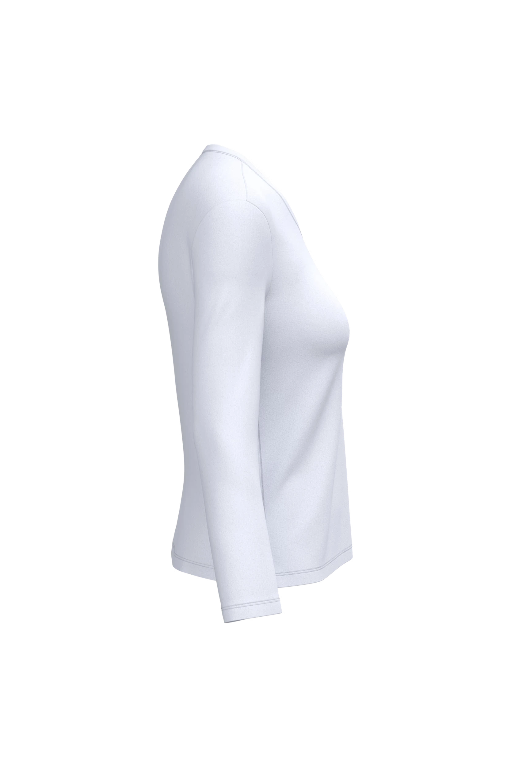 T-shirt col V manches longues blanc