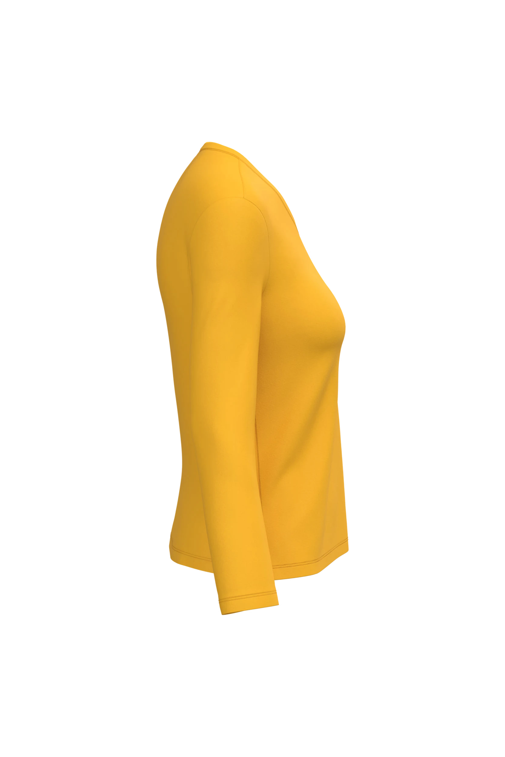 T-shirt col V manches longues jaune