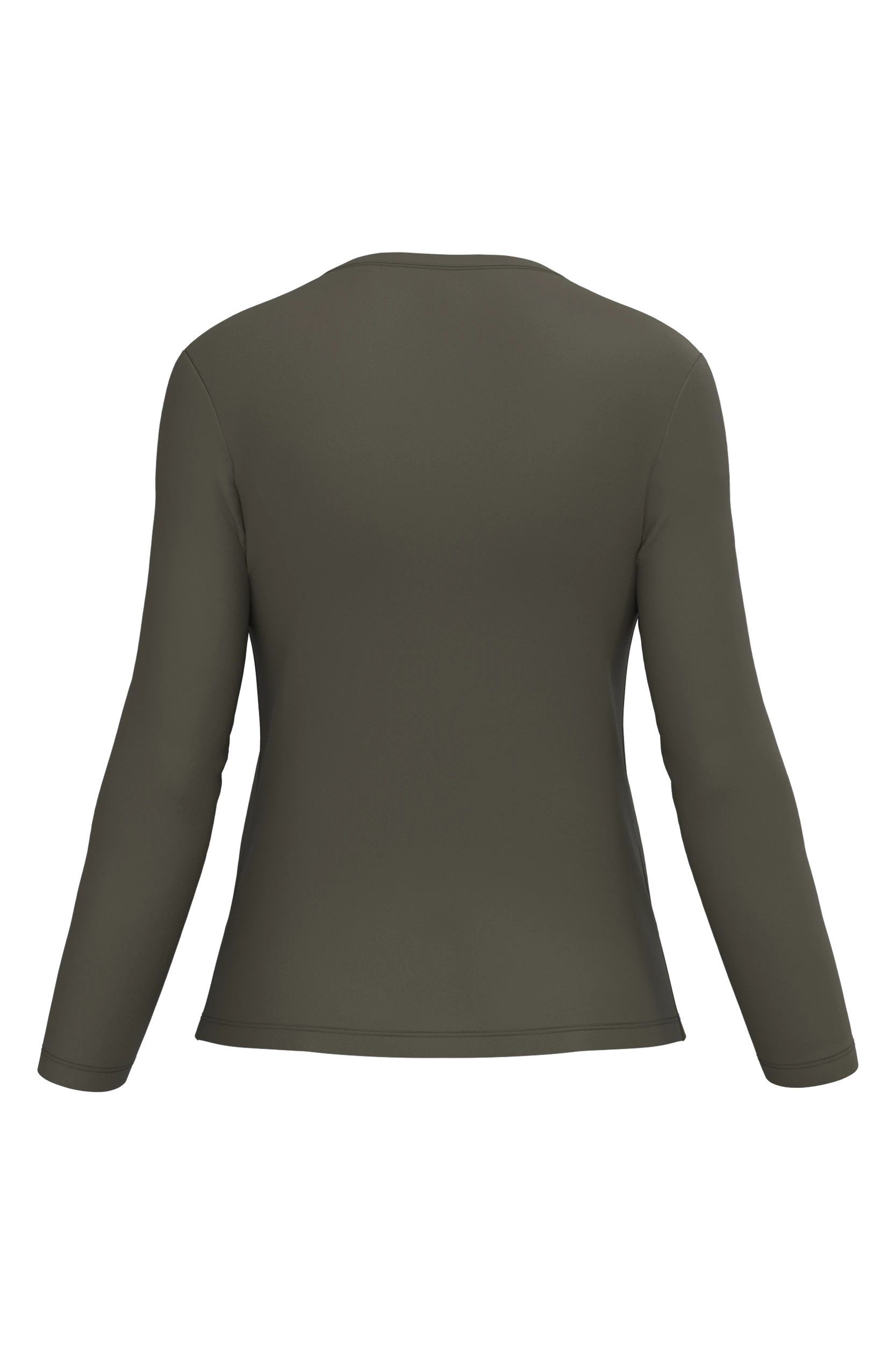 T-shirt col rond manches longues kaki