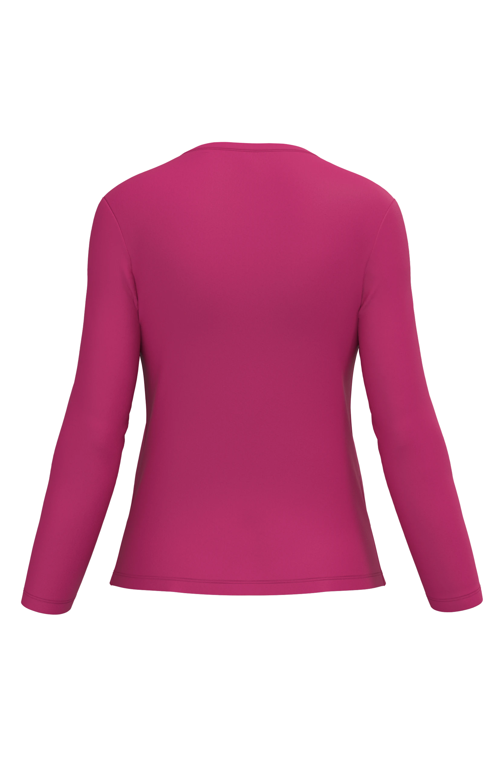 T-shirt col rond manches longues fuchsia