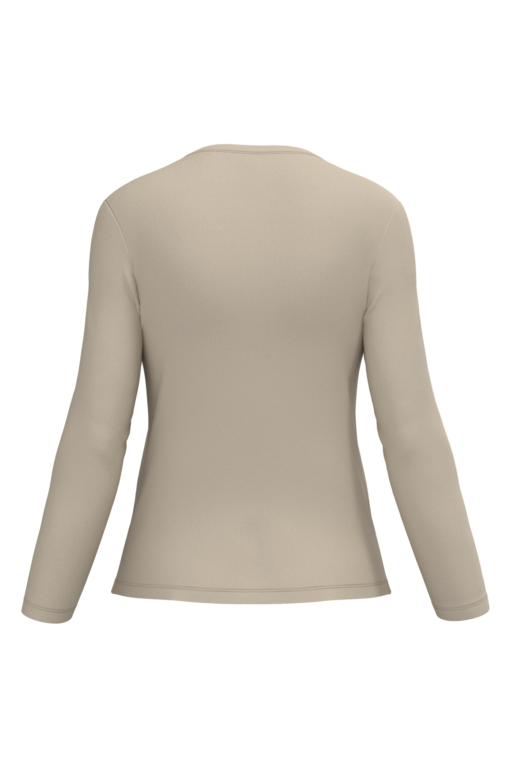 T-shirt col rond manches longues sable