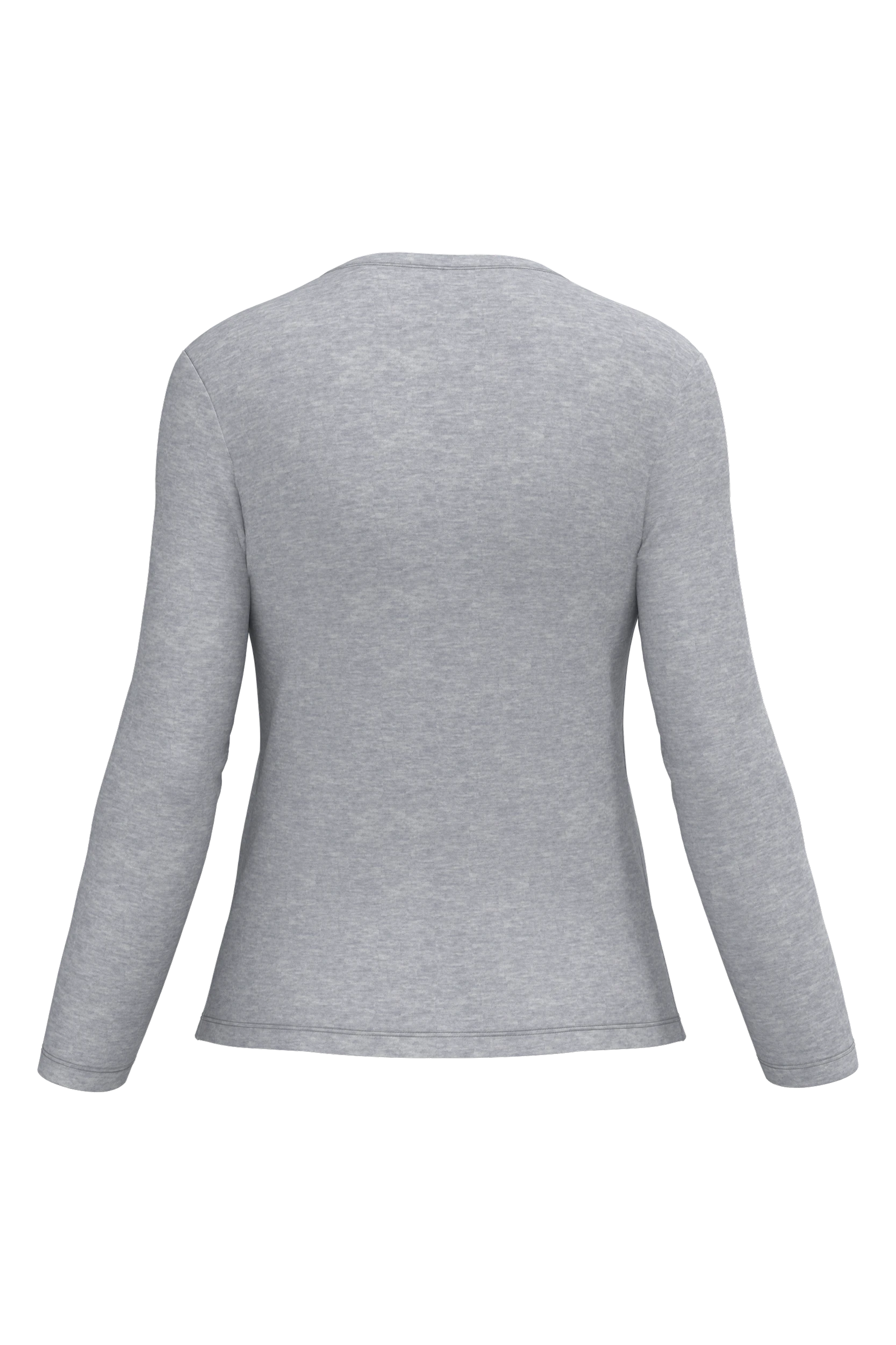 T-shirt col rond manches longues gris