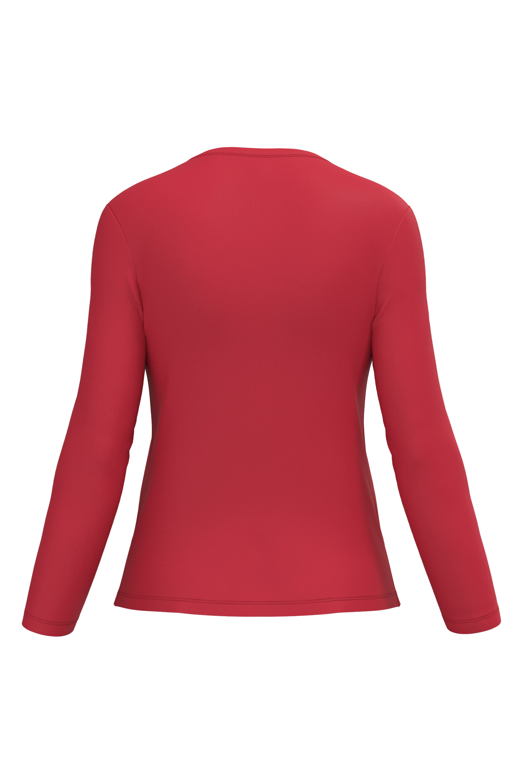T-shirt col rond manches longues rouge