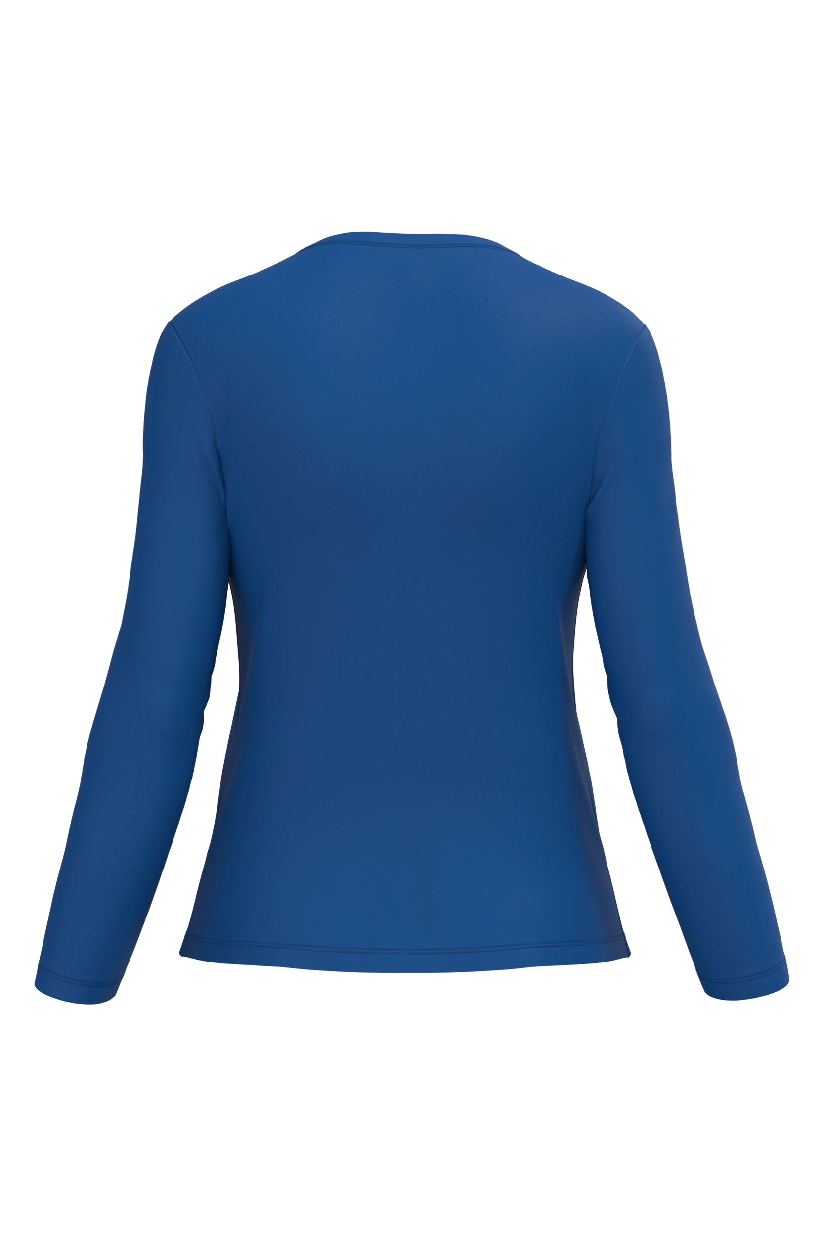 T-shirt col rond manches longues bleu