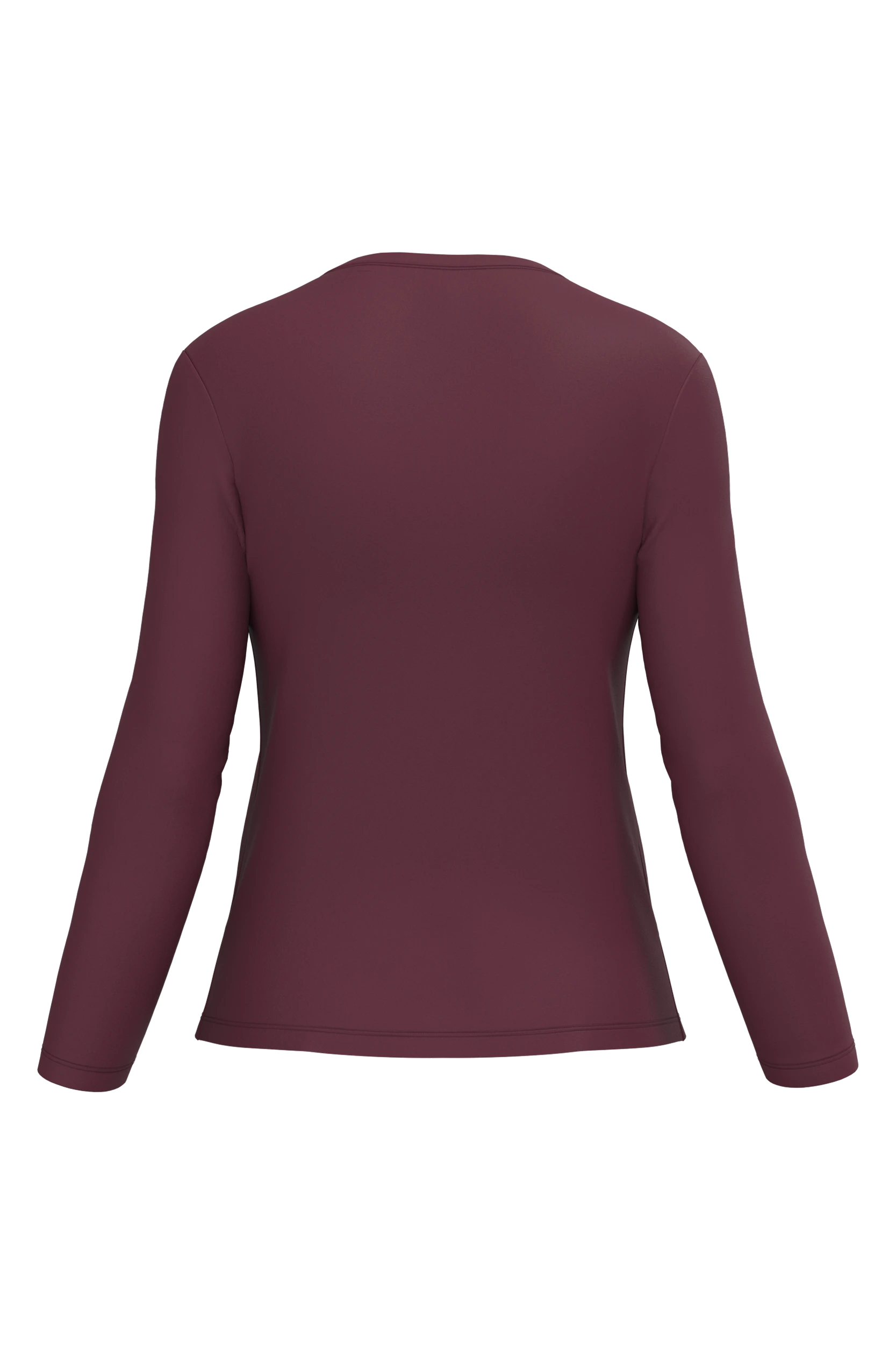 T-shirt col rond manches longues bordeaux