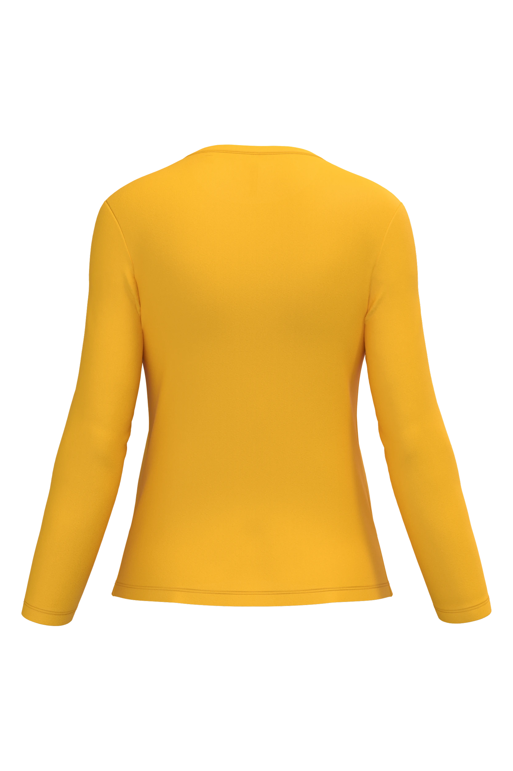 T-shirt col rond manches longues jaune