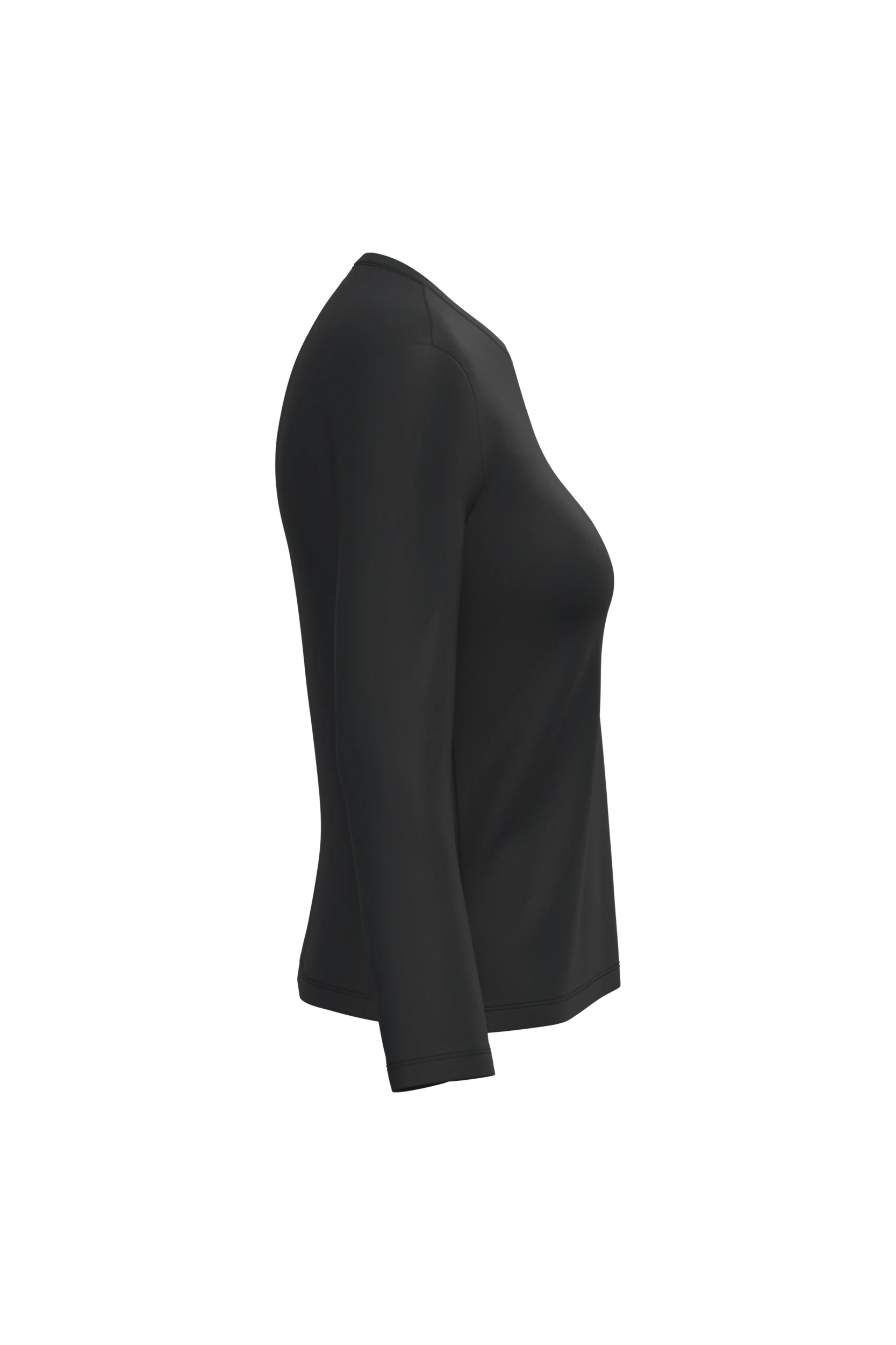 T-shirt col rond manches longues noir
