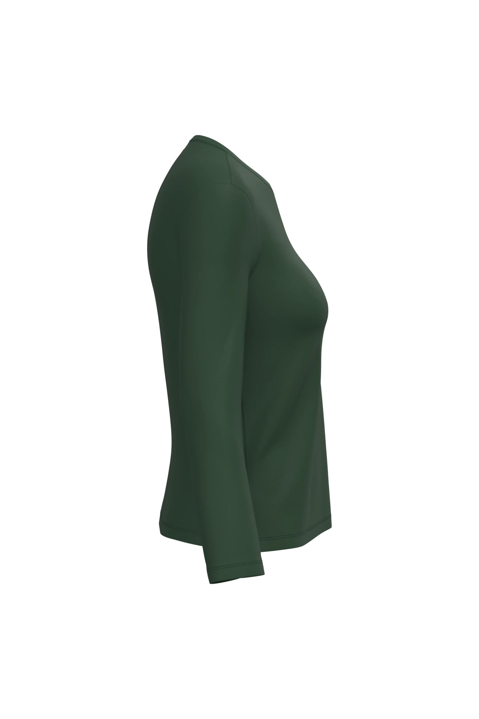 T-shirt col rond manches longues vert forêt