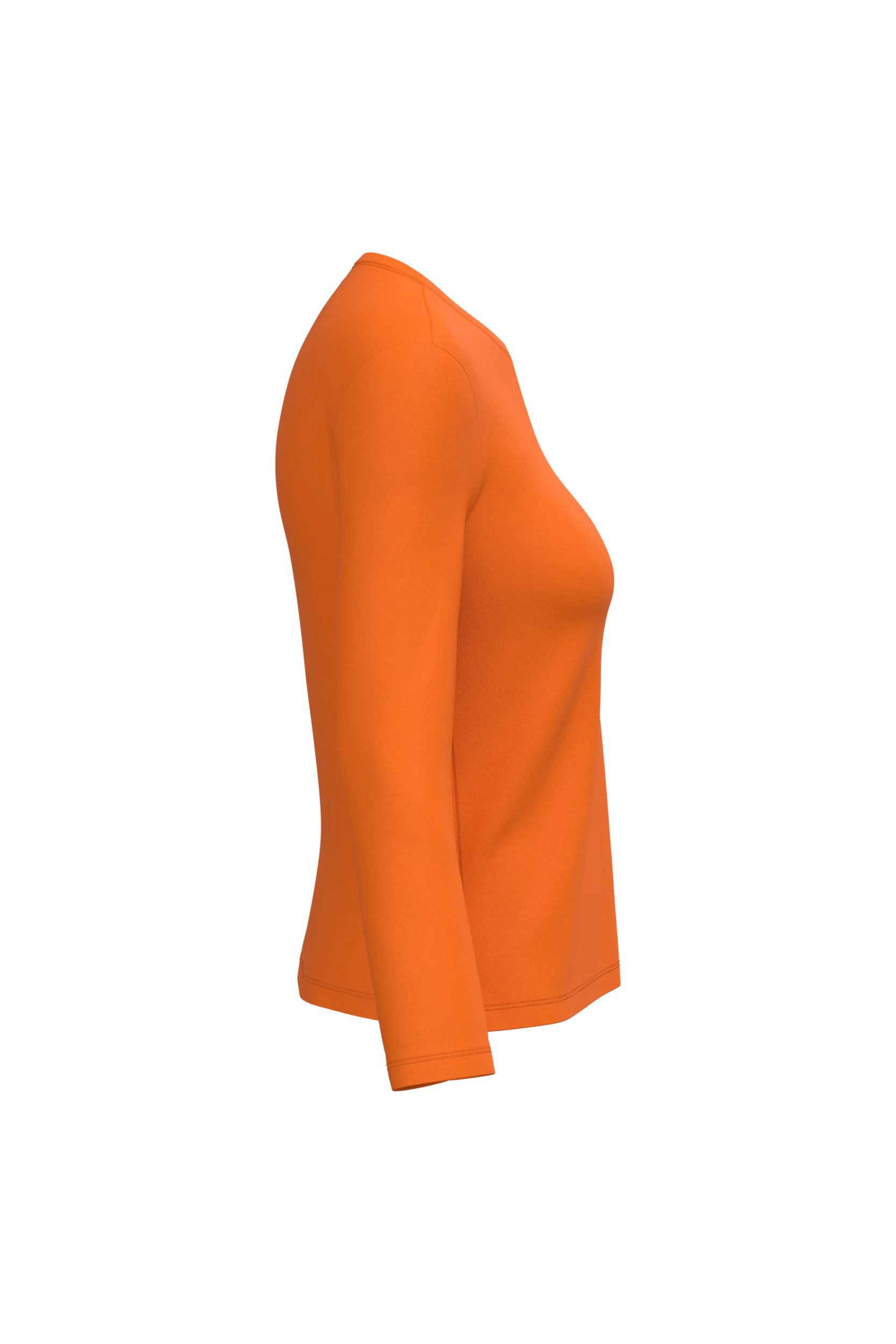 T-shirt col rond manches longues orange