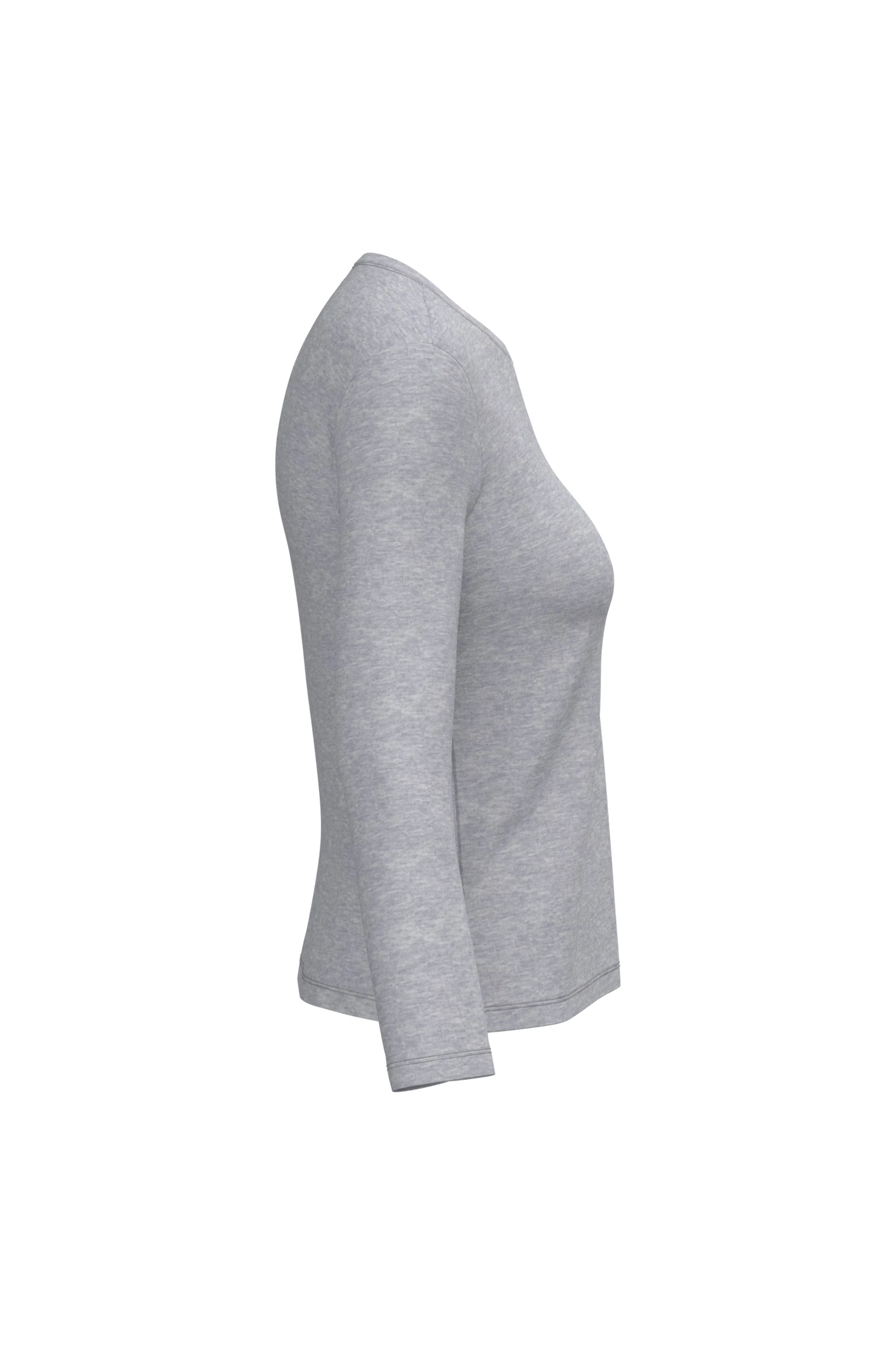 T-shirt col rond manches longues gris