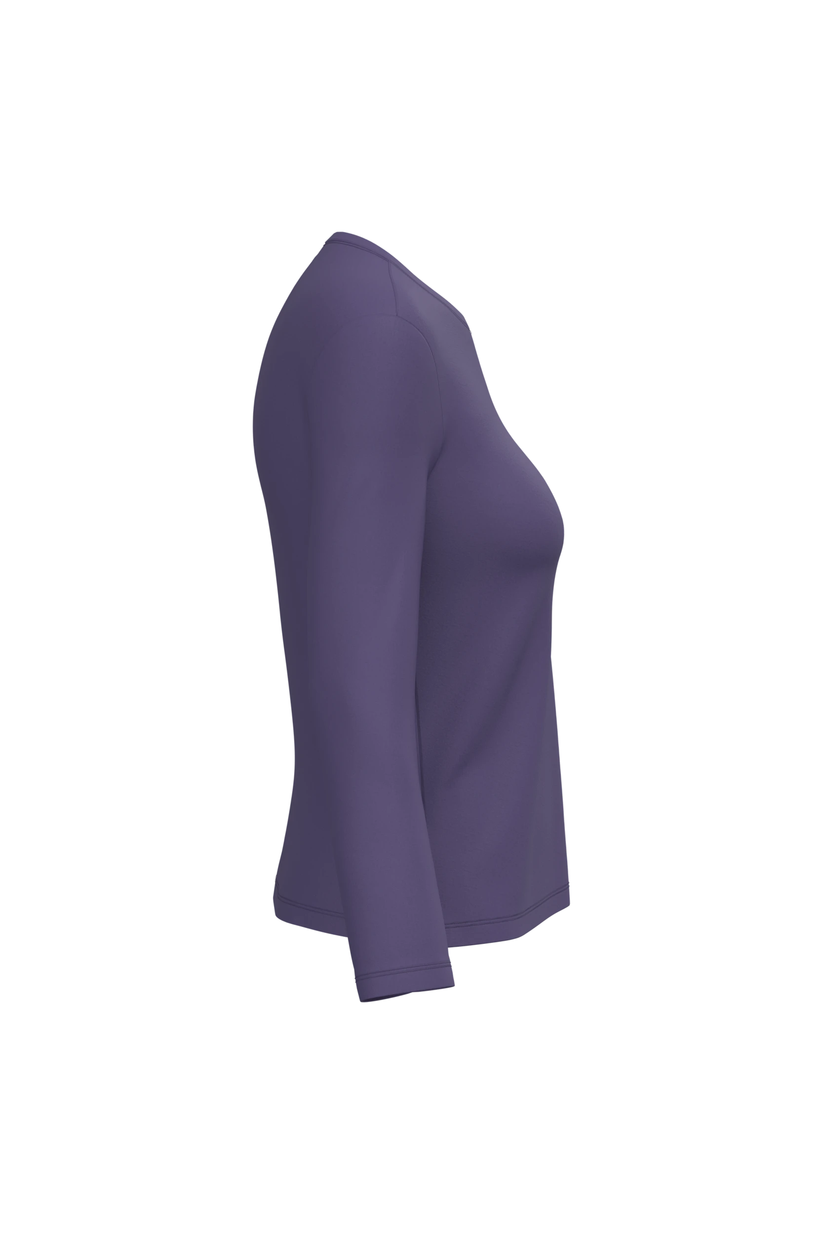 T-shirt col rond manches longues violet