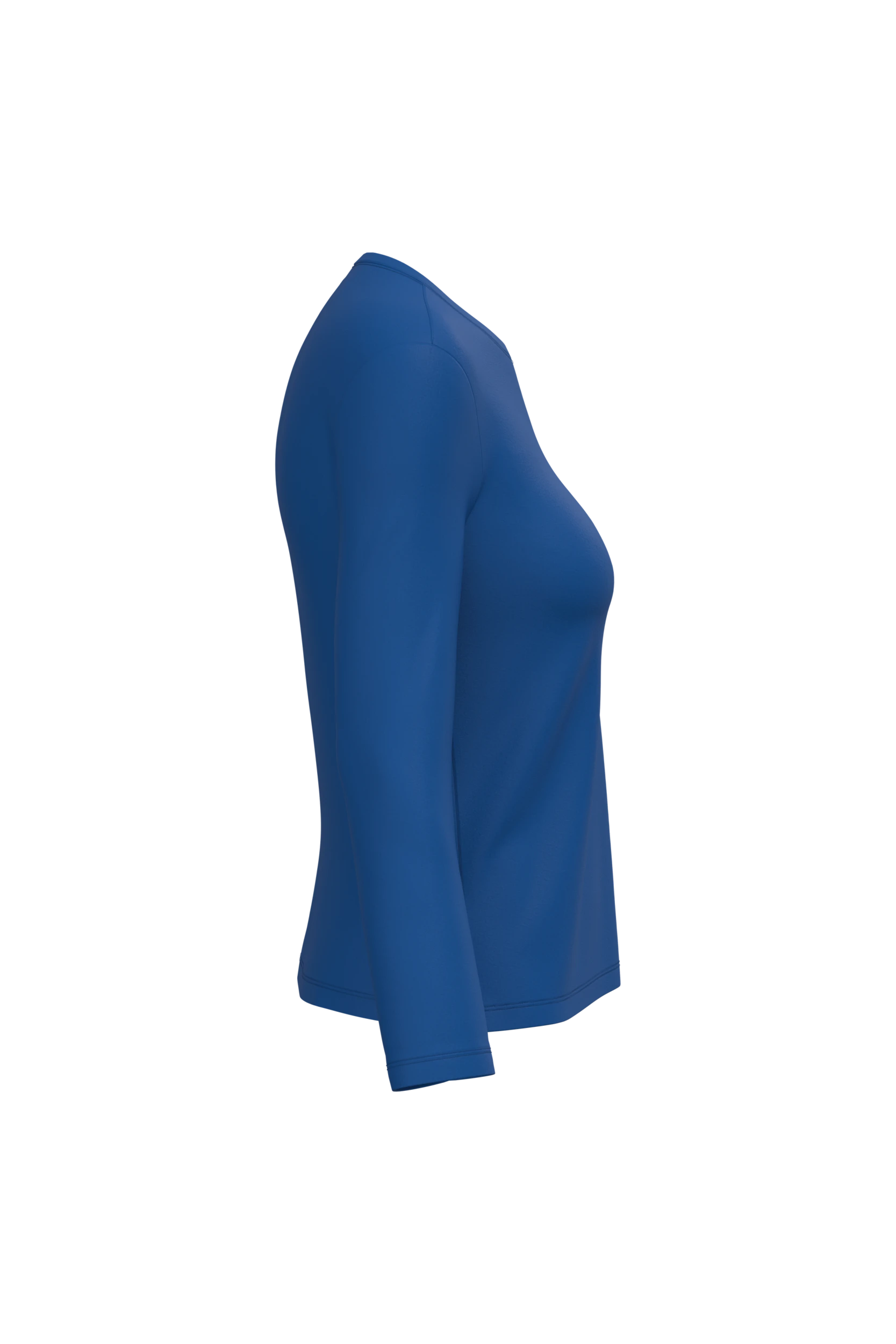 T-shirt col rond manches longues bleu