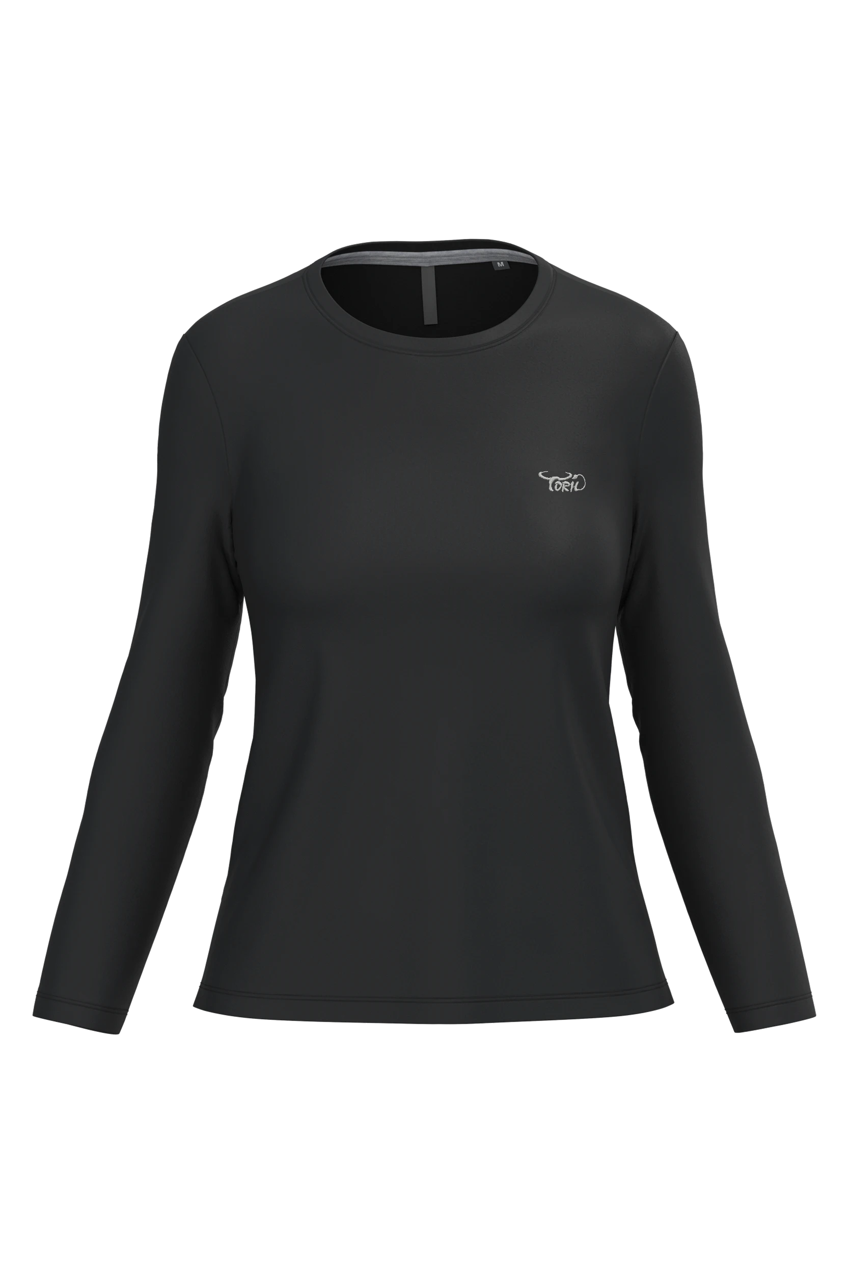 T-shirt col rond manches longues noir