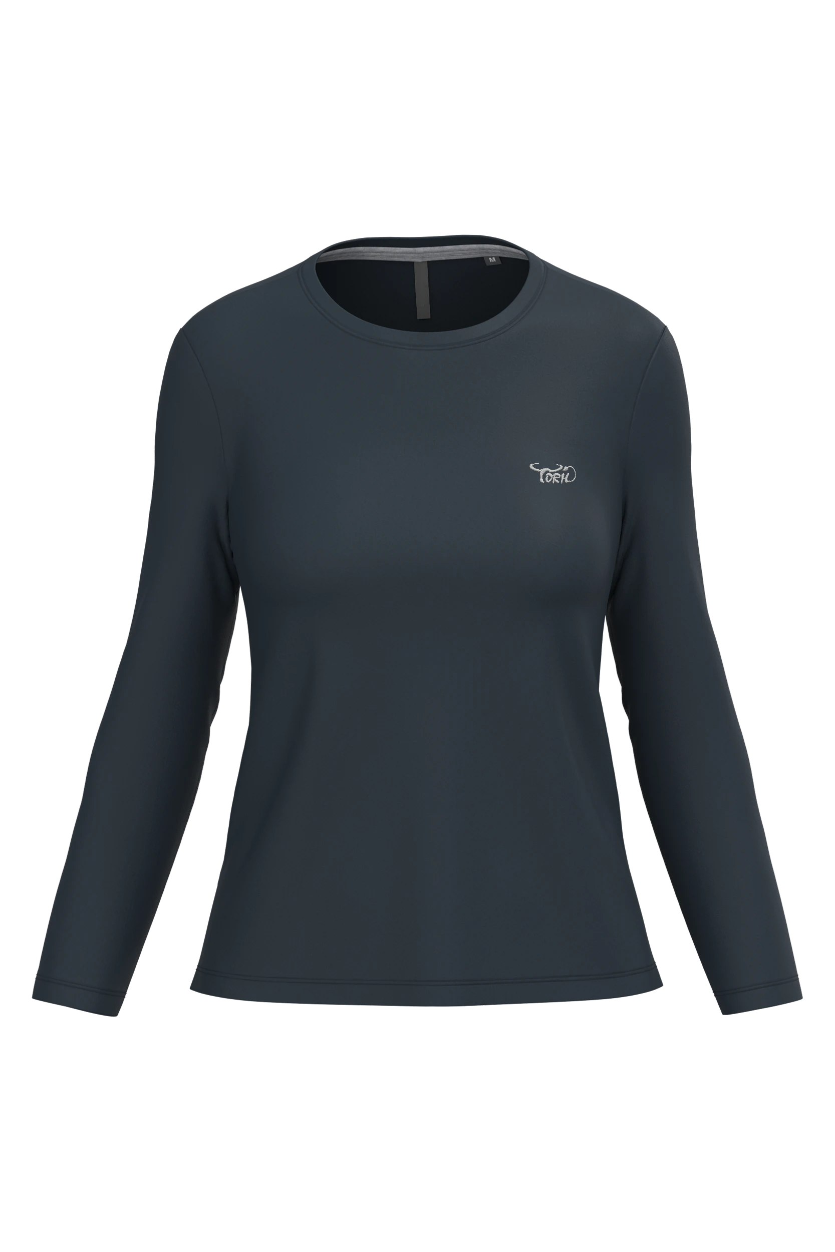 T-shirt col rond manches longues marine
