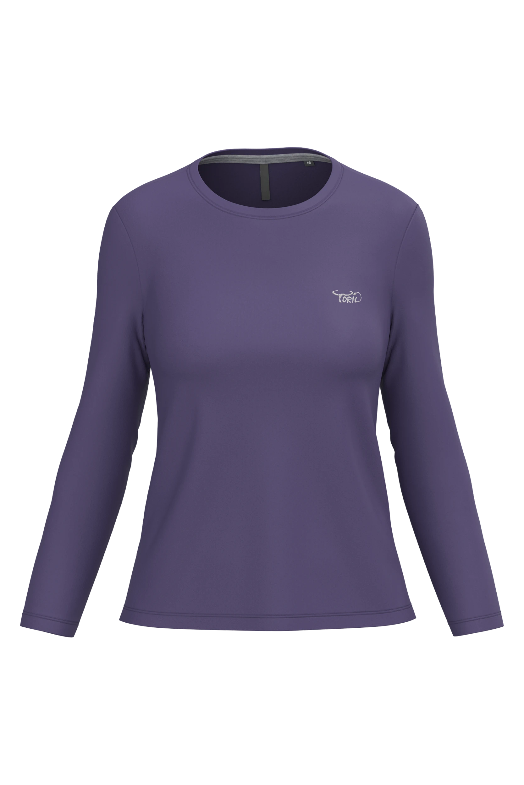 T-shirt col rond manches longues violet