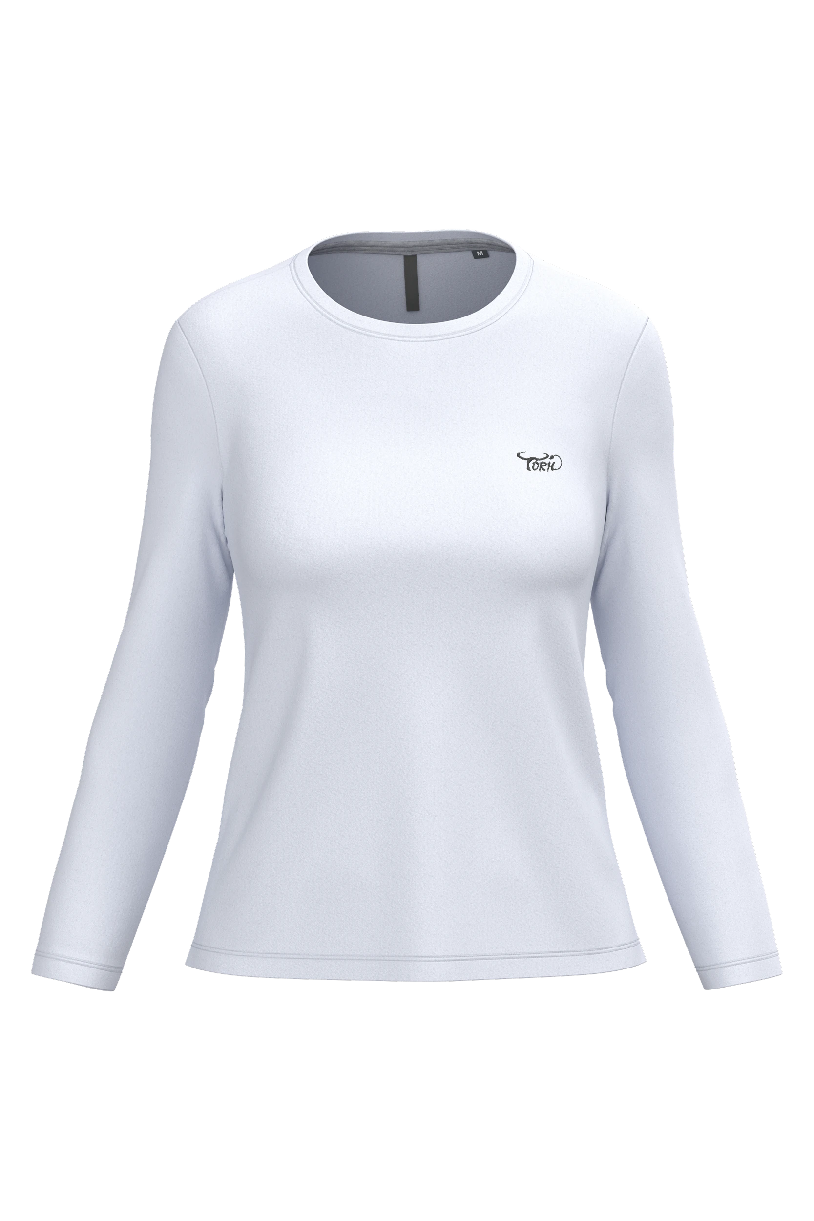 T-shirt col rond manches longues blanc