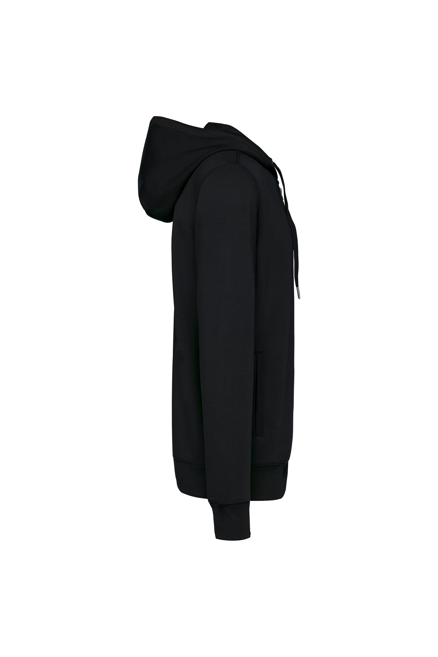 Sweat-shirt french terry zippé à capuche unisexe noir