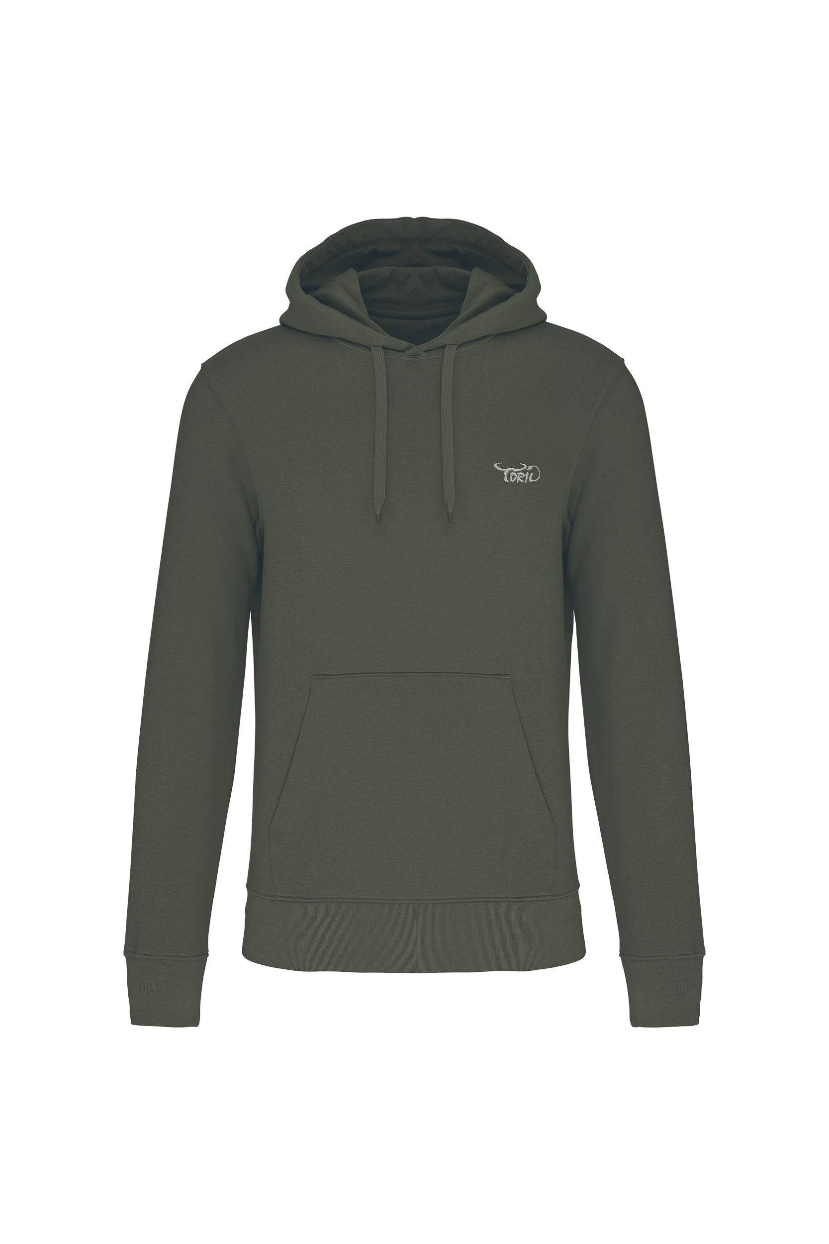 Sweat-shirt écoresponsable à capuche kaki