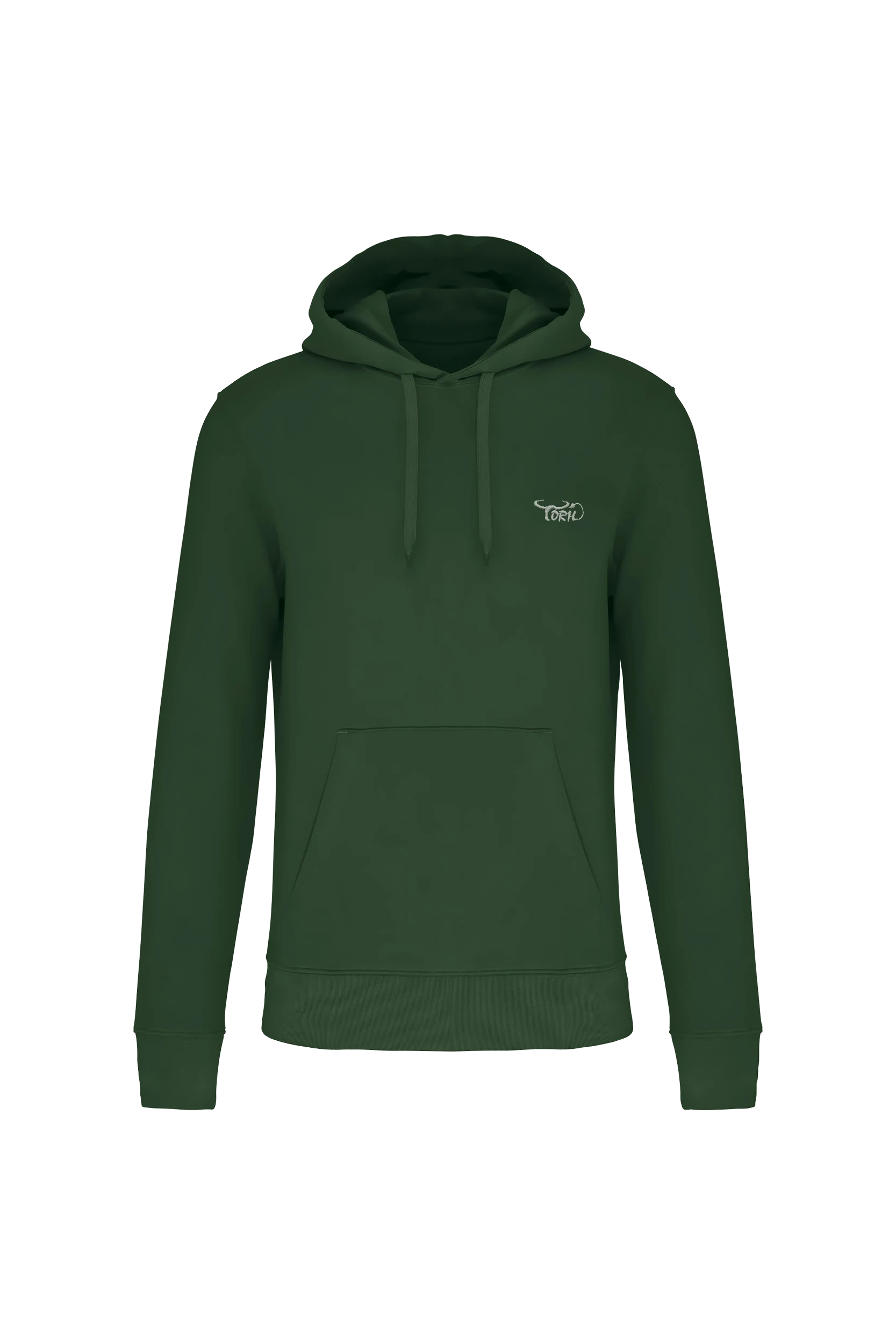 Sweat-shirt écoresponsable à capuche vert forêt