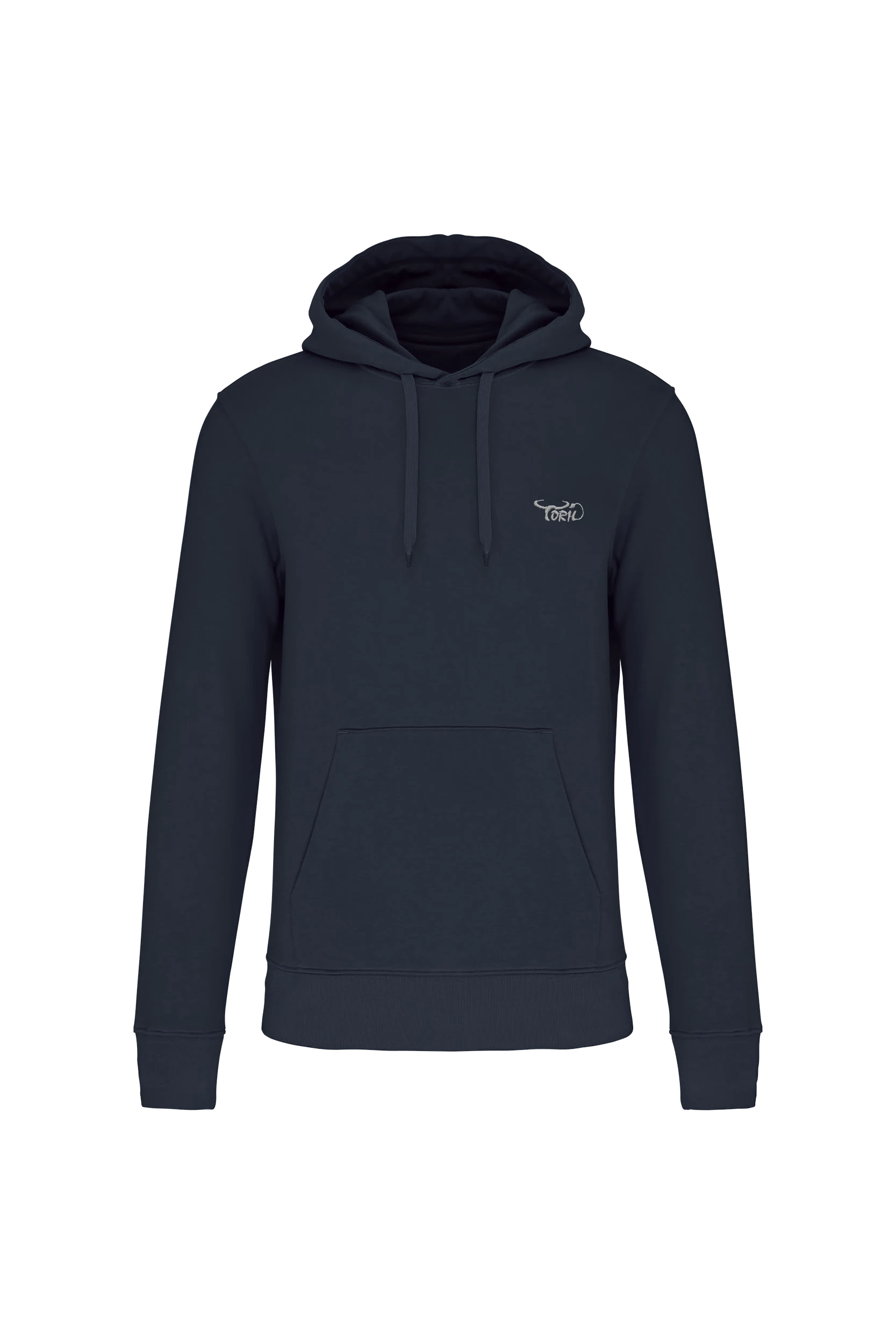 Sweat-shirt écoresponsable à capuche marine