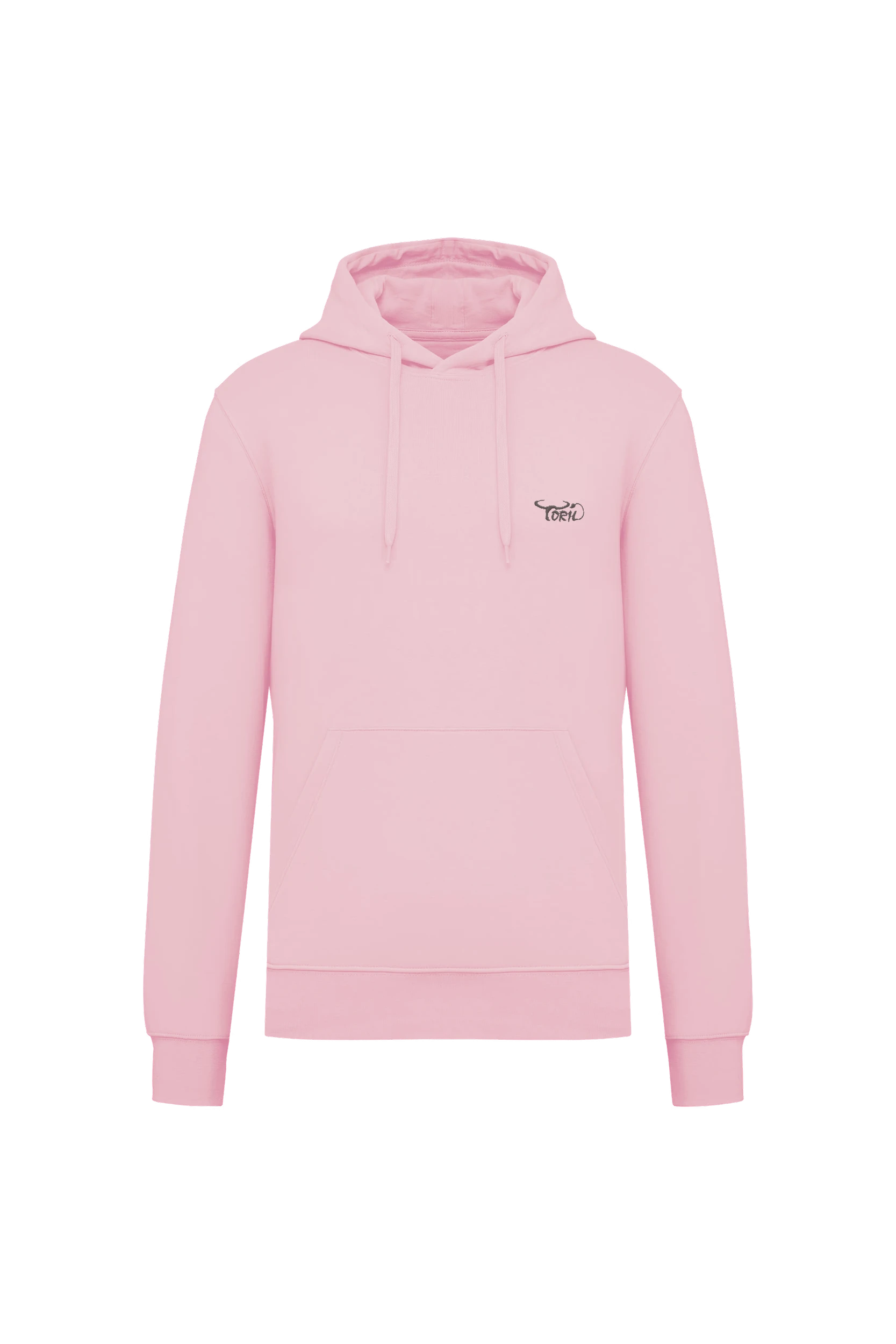 Sweat-shirt écoresponsable à capuche rose pâle