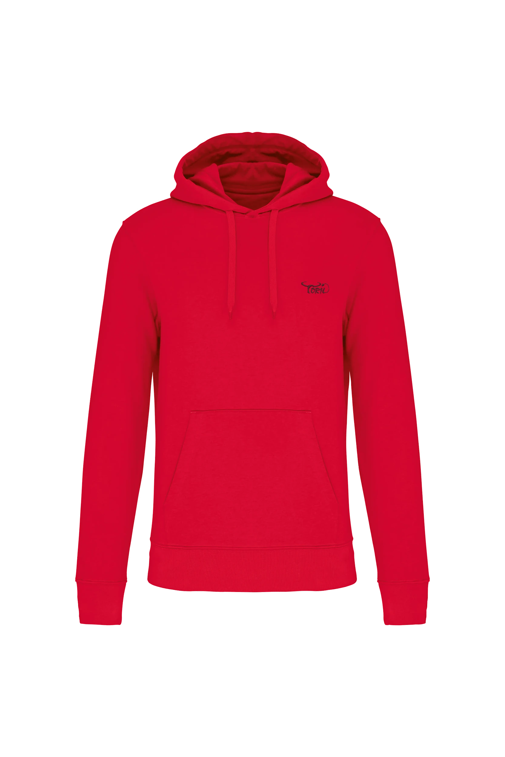 Sweat-shirt écoresponsable à capuche rouge