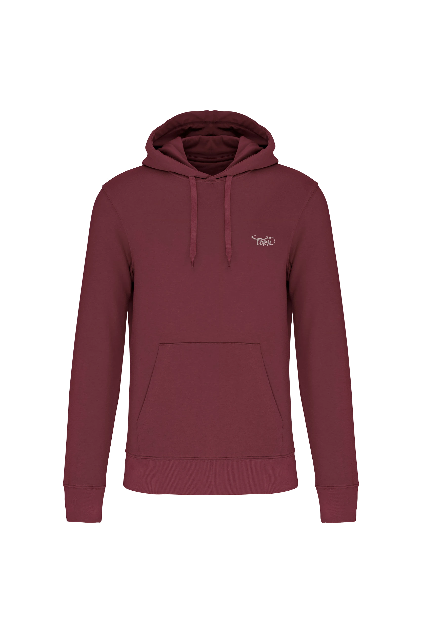 Sweat-shirt écoresponsable à capuche bordeaux
