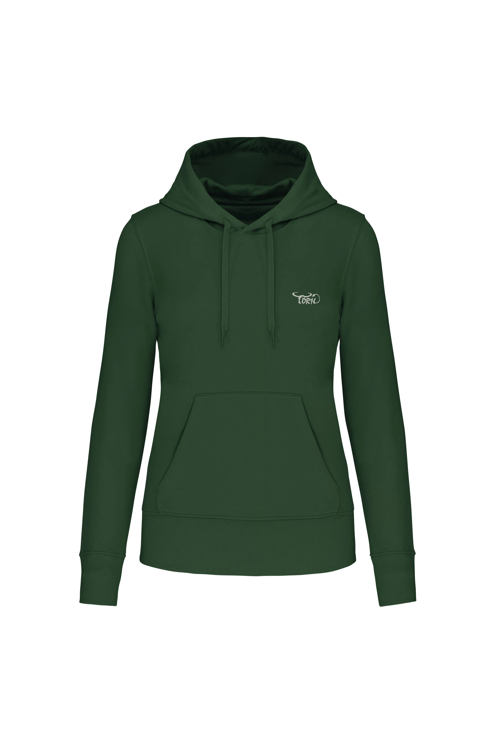 Sweat-shirt écoresponsable à capuche vert forêt