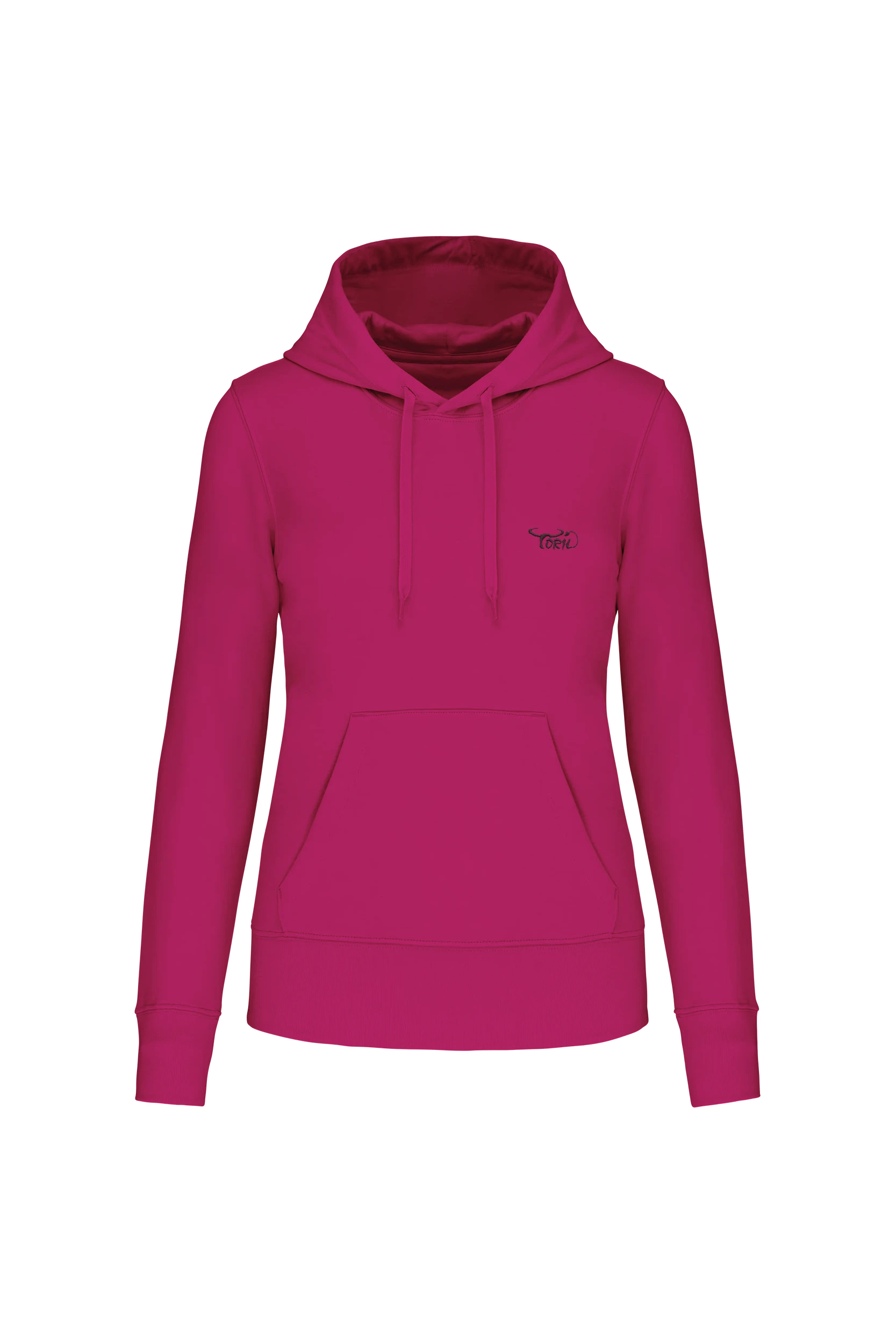 Sweat-shirt écoresponsable à capuche fuchsia