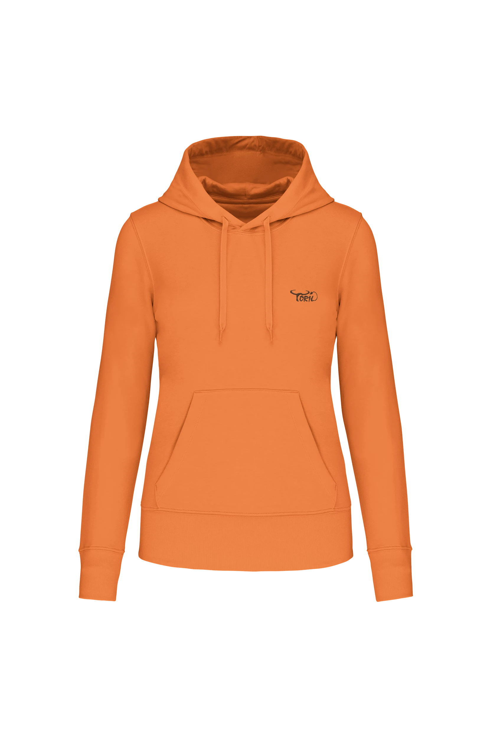Sweat-shirt écoresponsable à capuche orange clair