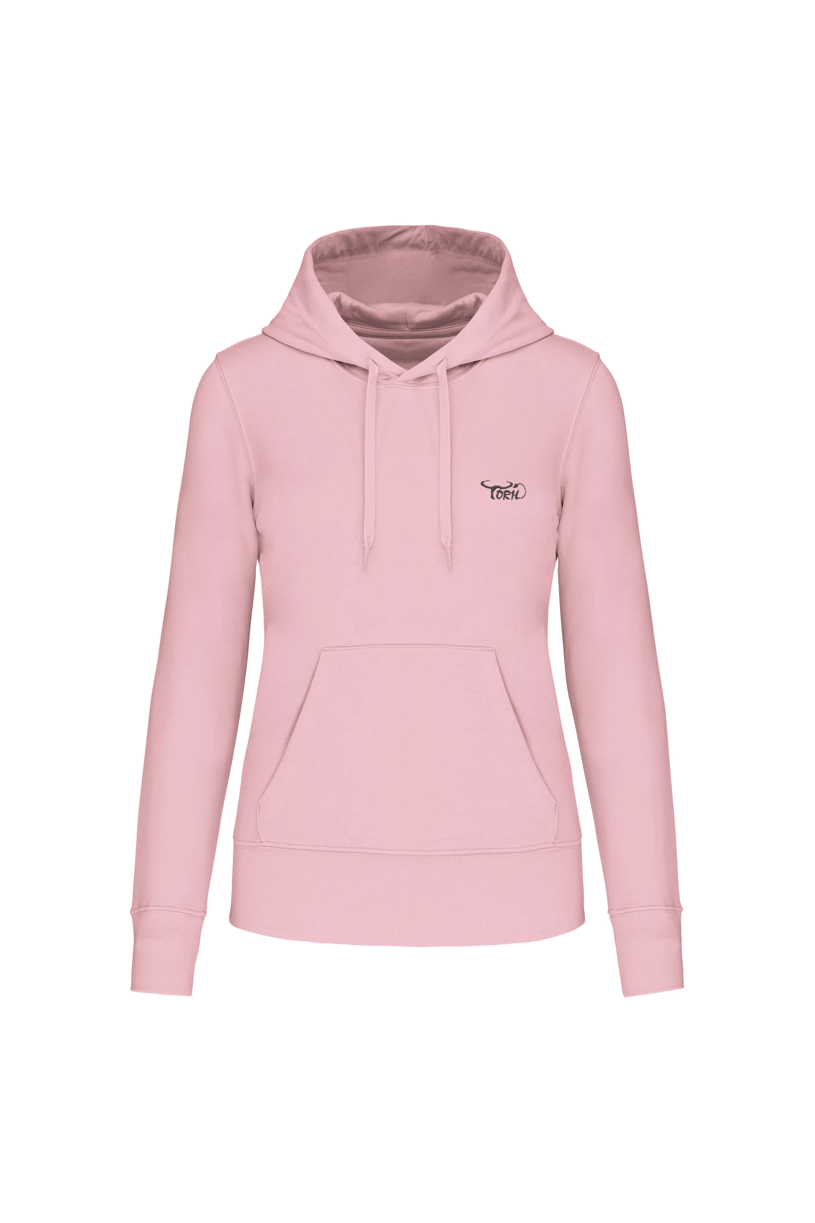 Sweat-shirt écoresponsable à capuche rose pâle