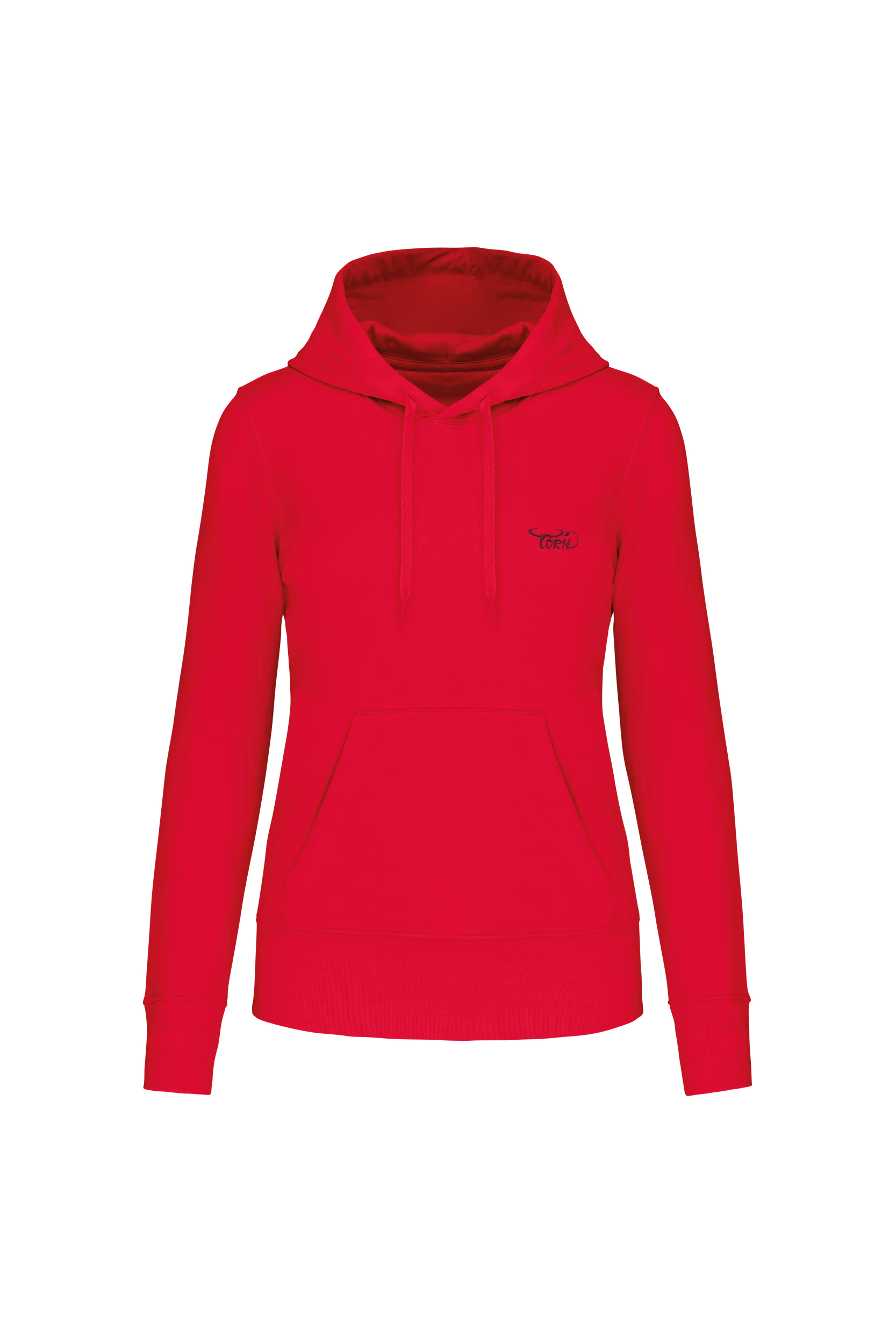 Sweat-shirt écoresponsable à capuche rouge