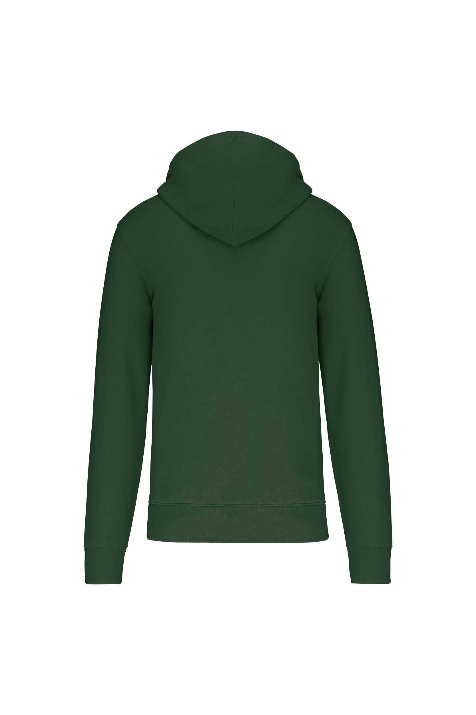 Sweat-shirt écoresponsable zippé à capuche vert forêt