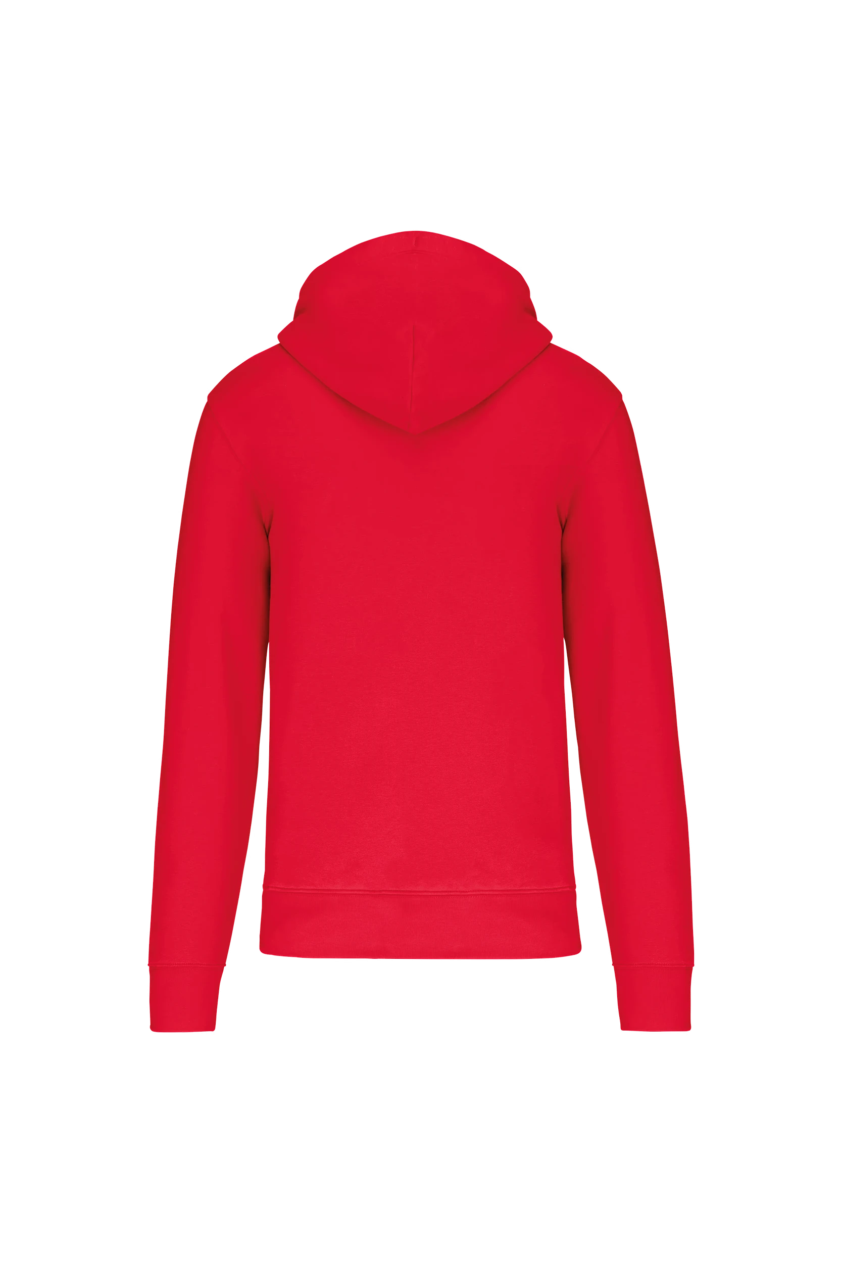 Sweat-shirt écoresponsable zippé à capuche rouge