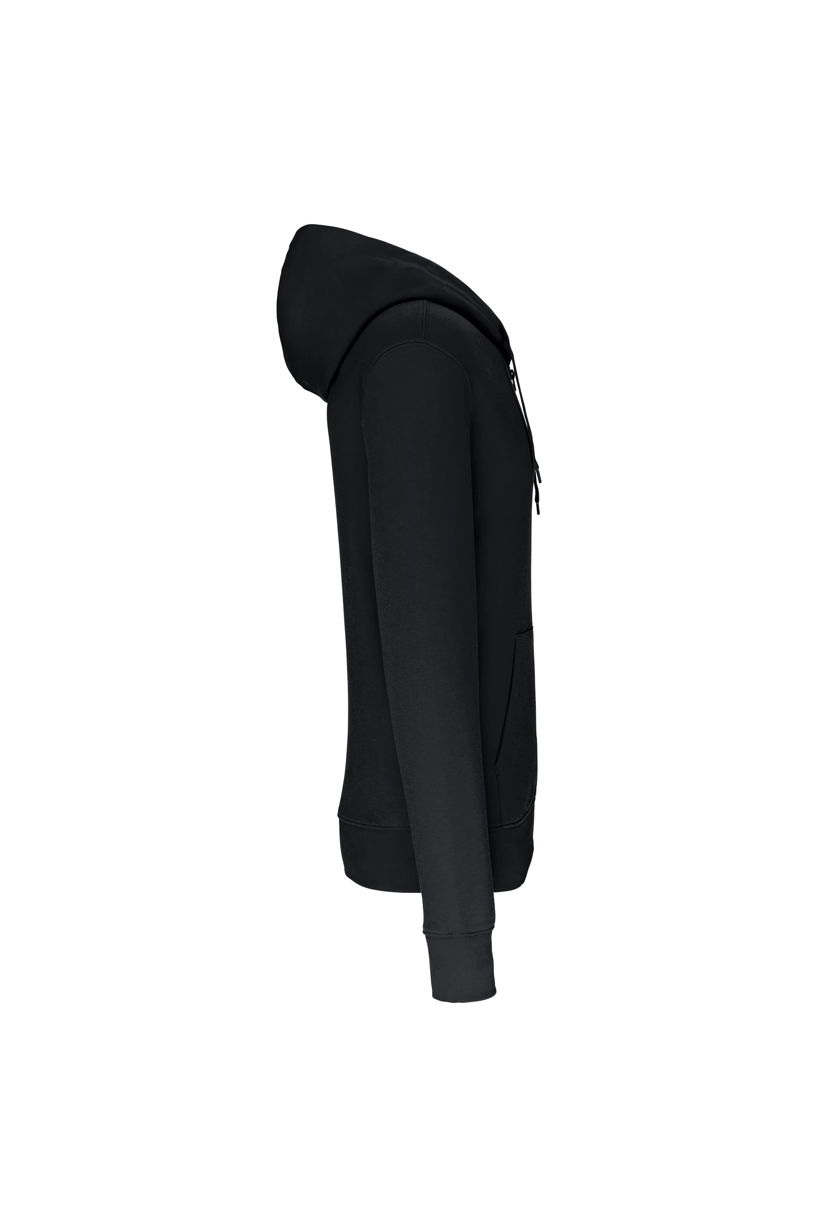 Sweat-shirt écoresponsable zippé à capuche noir