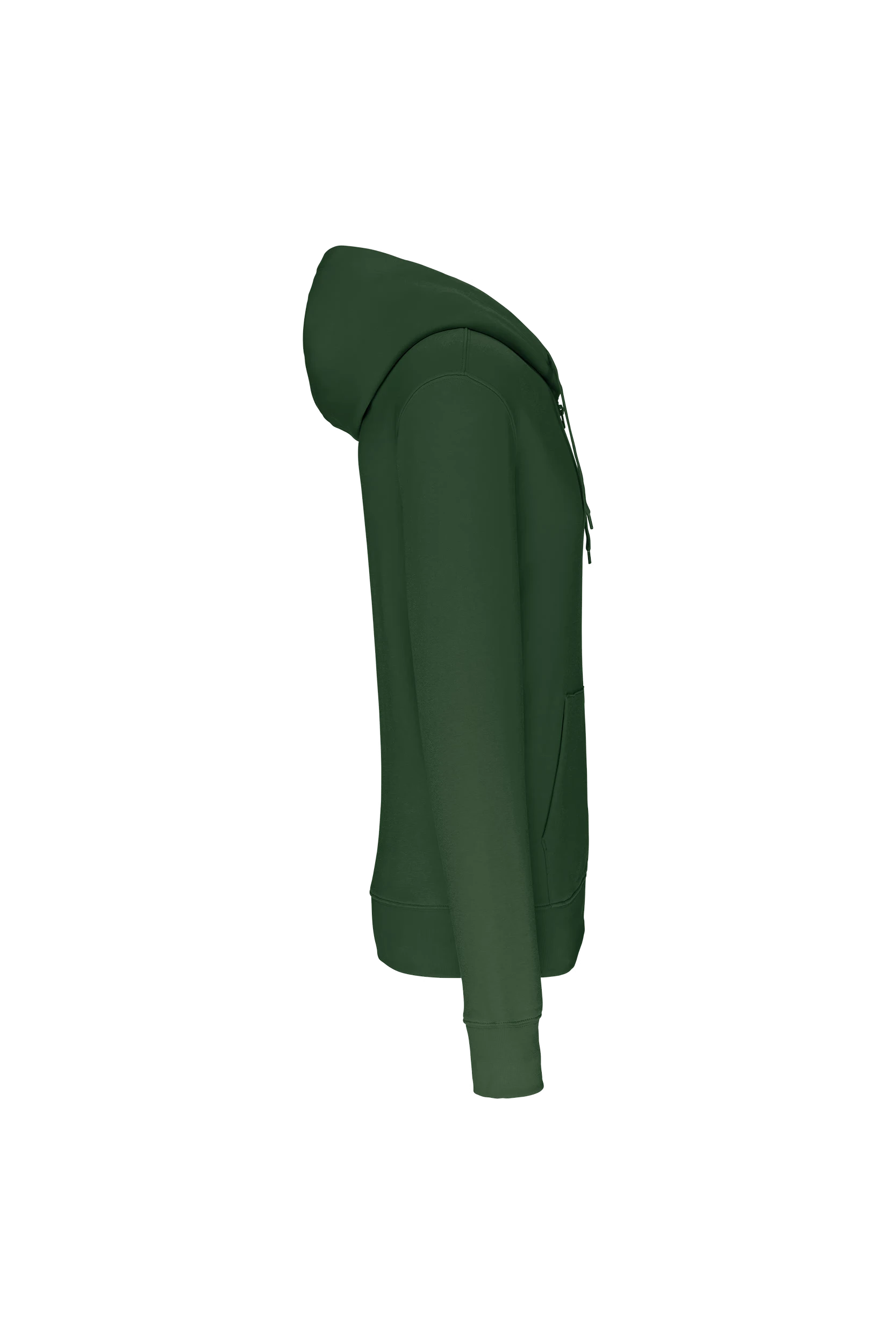 Sweat-shirt écoresponsable zippé à capuche vert forêt