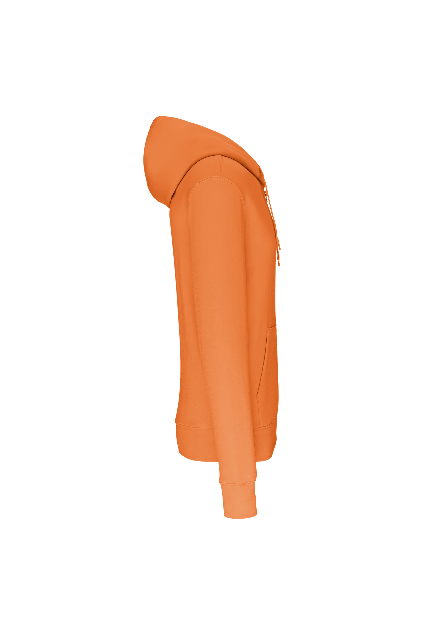 Sweat-shirt écoresponsable zippé à capuche orange clair