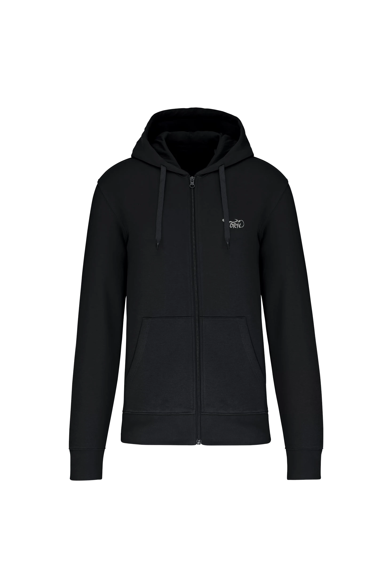 Sweat-shirt écoresponsable zippé à capuche noir