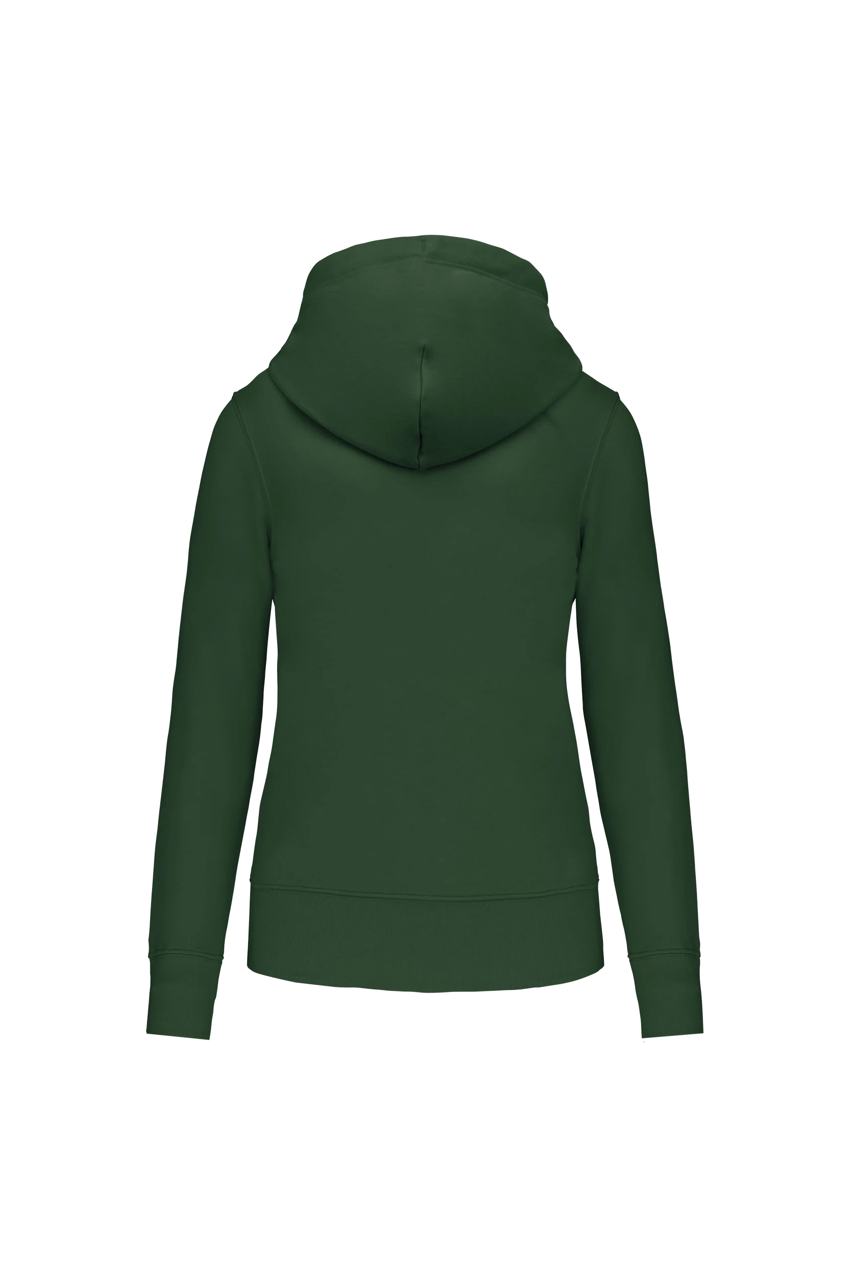 Sweat-shirt écoresponsable zippé à capuche vert forêt