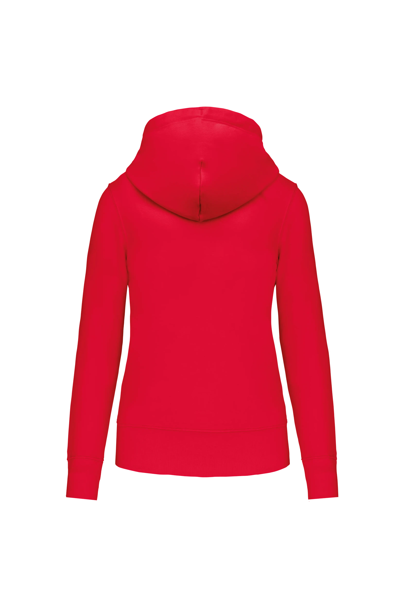 Sweat-shirt écoresponsable zippé à capuche rouge