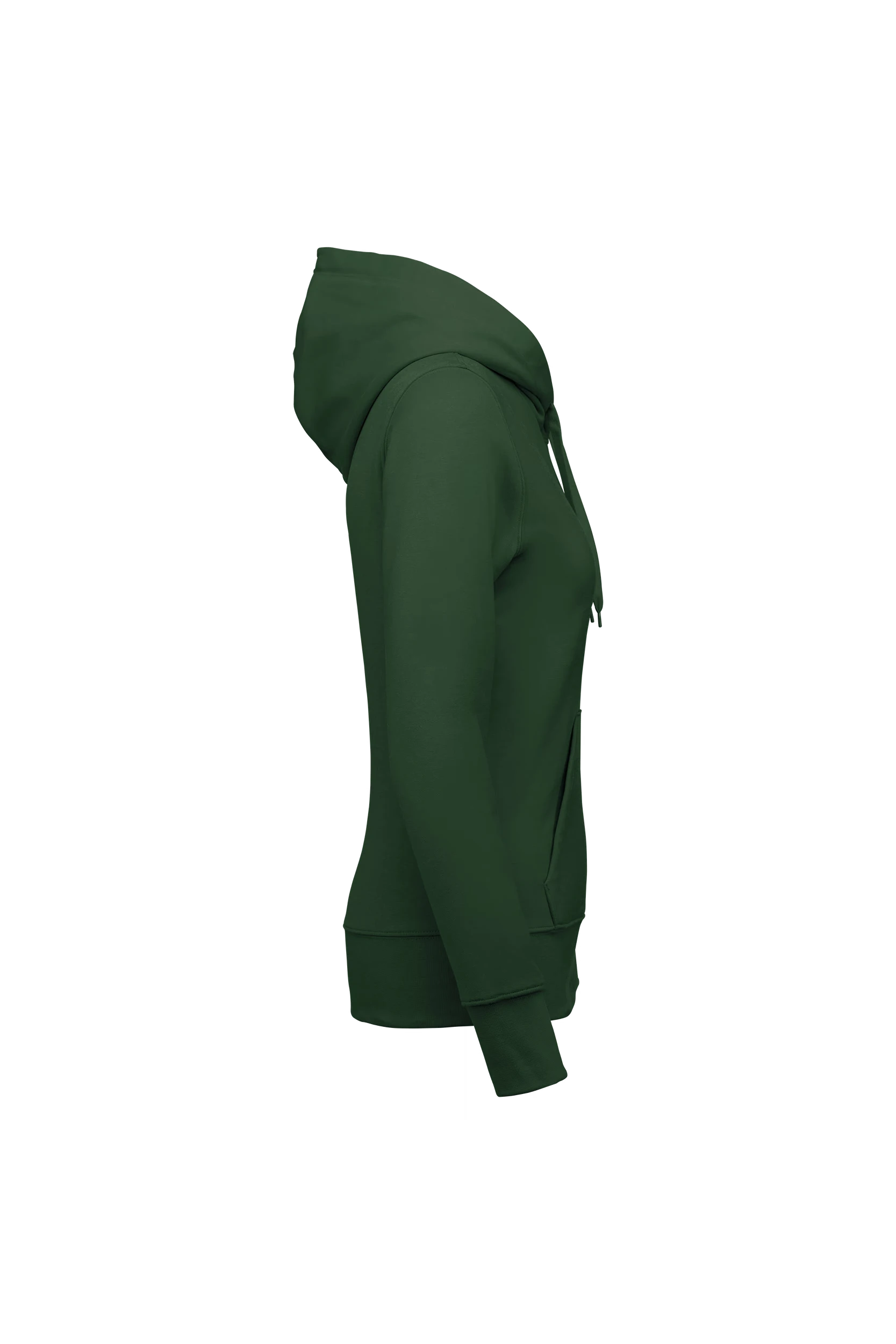 Sweat-shirt écoresponsable zippé à capuche vert forêt