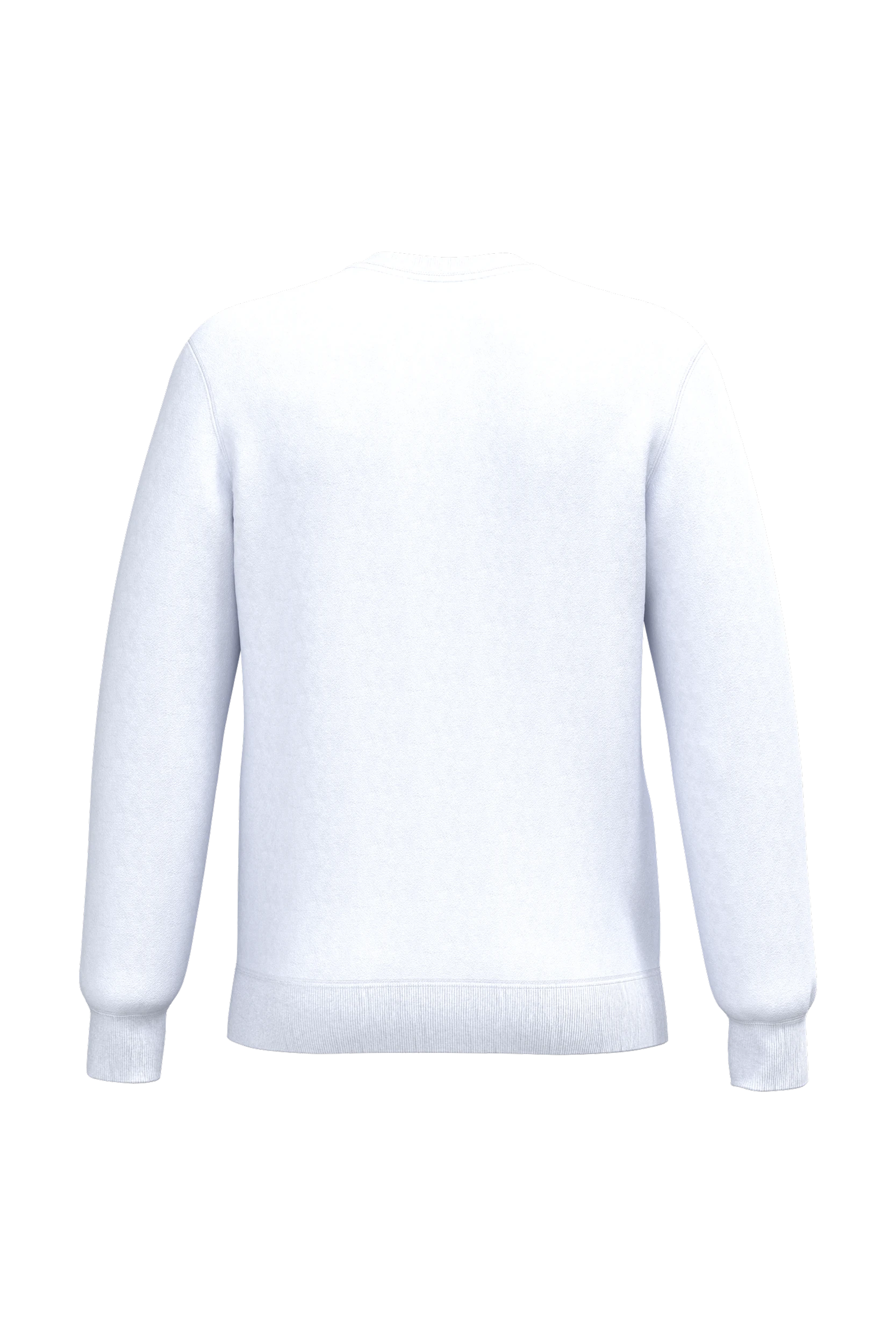 Sweat-shirt recyclé col rond unisexe blanc
