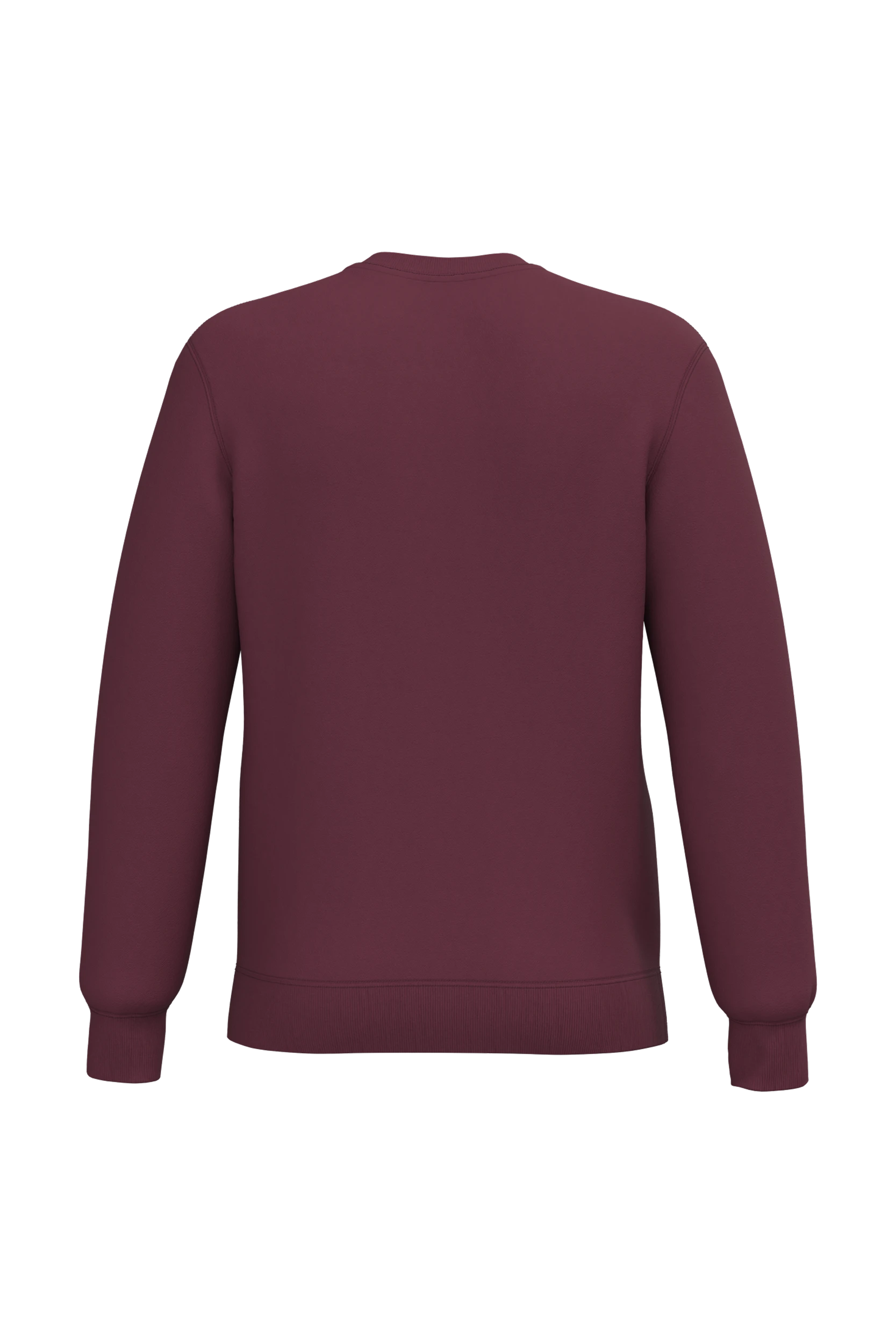 Sweat-shirt recyclé col rond unisexe bordeaux